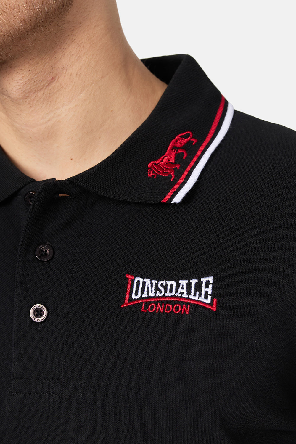 Lonsdale 110629 Lion Poloshirt Schwarz