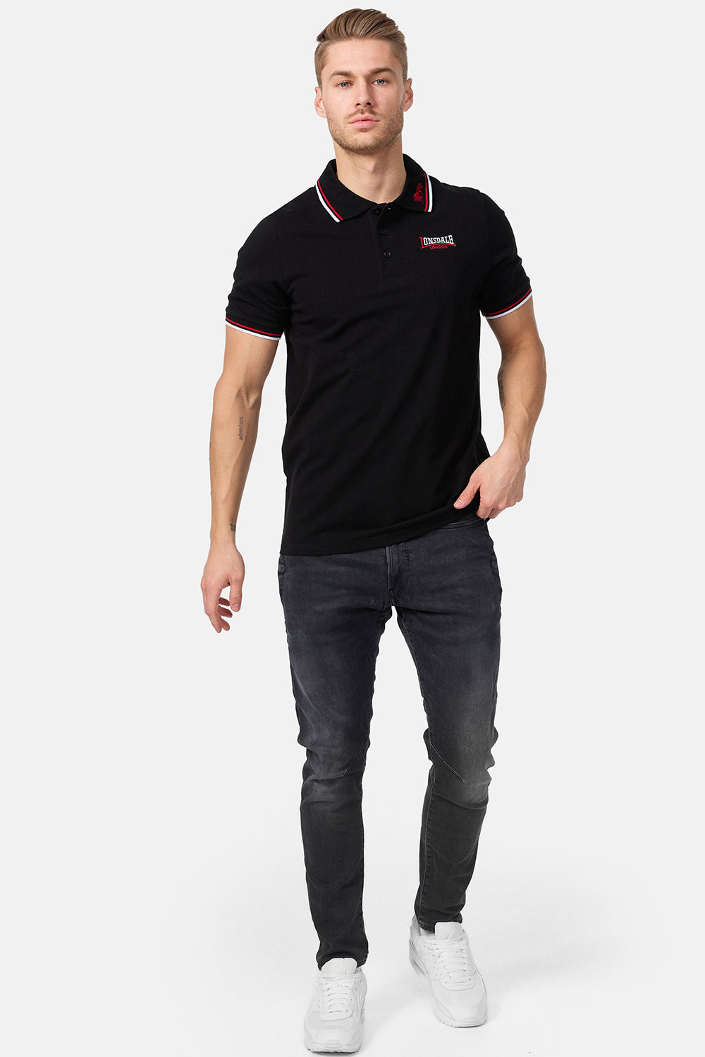 Lonsdale 110629 Lion Poloshirt Schwarz
