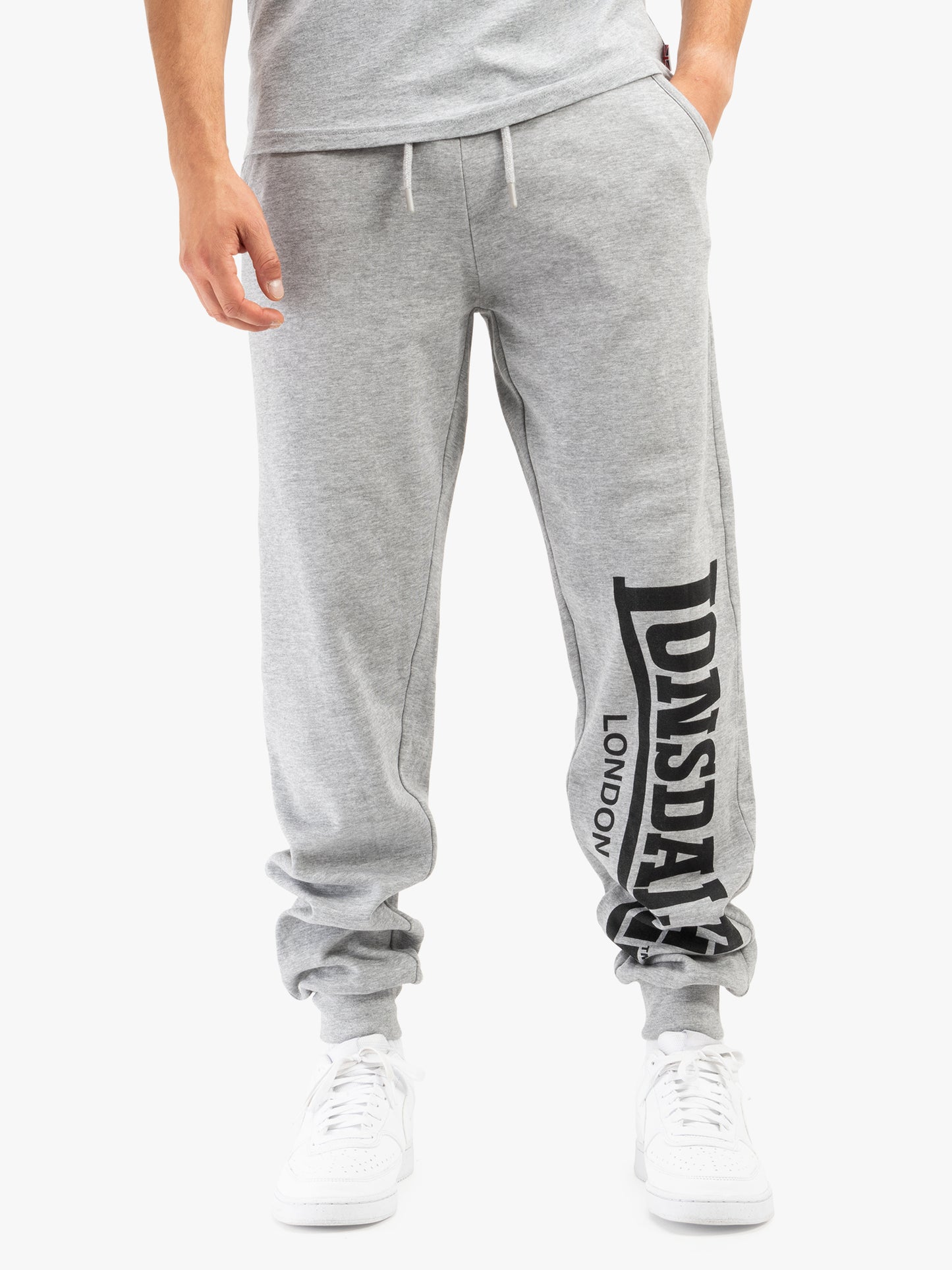 Lonsdale 110786 Logo Large Jogging Hose Marl Grey