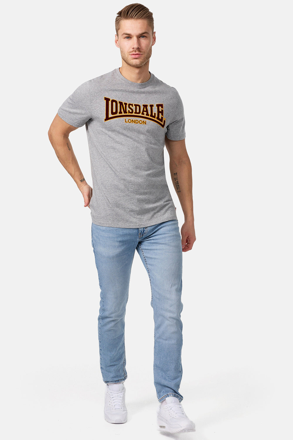 Lonsdale 111001 Classic S-Shirt Marl Grey