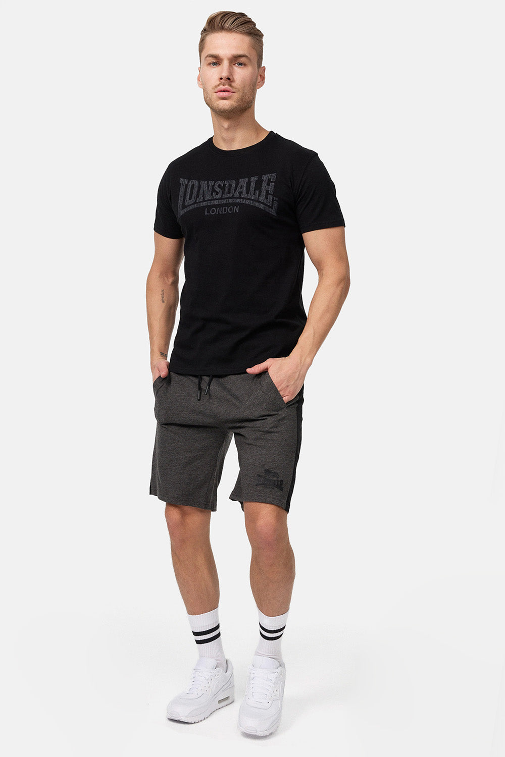 Lonsdale 111132 Logo Kai T-Shirt - Schwarz