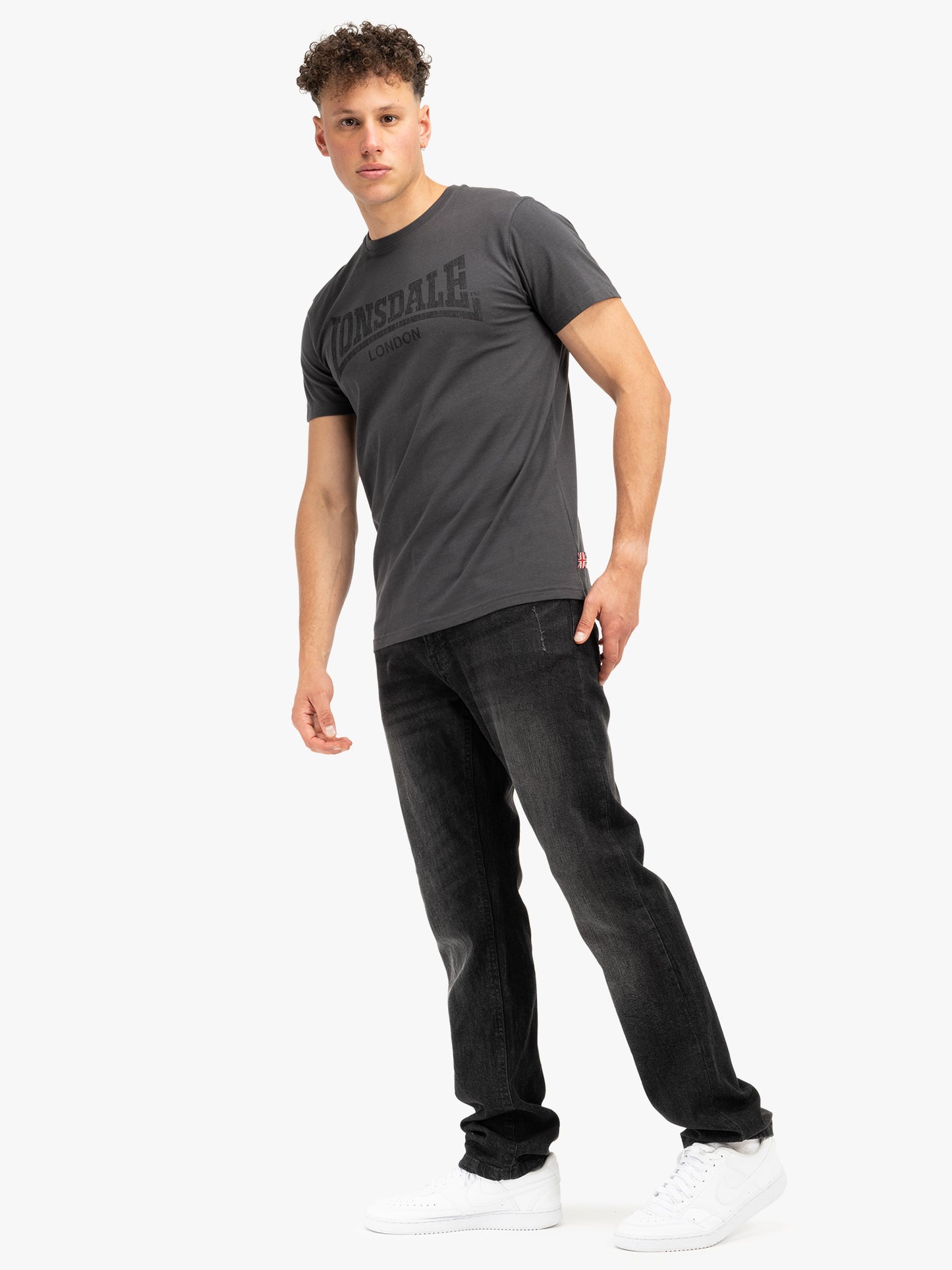 Lonsdale 111132 Logo Kai T-Shirt - Anthracite