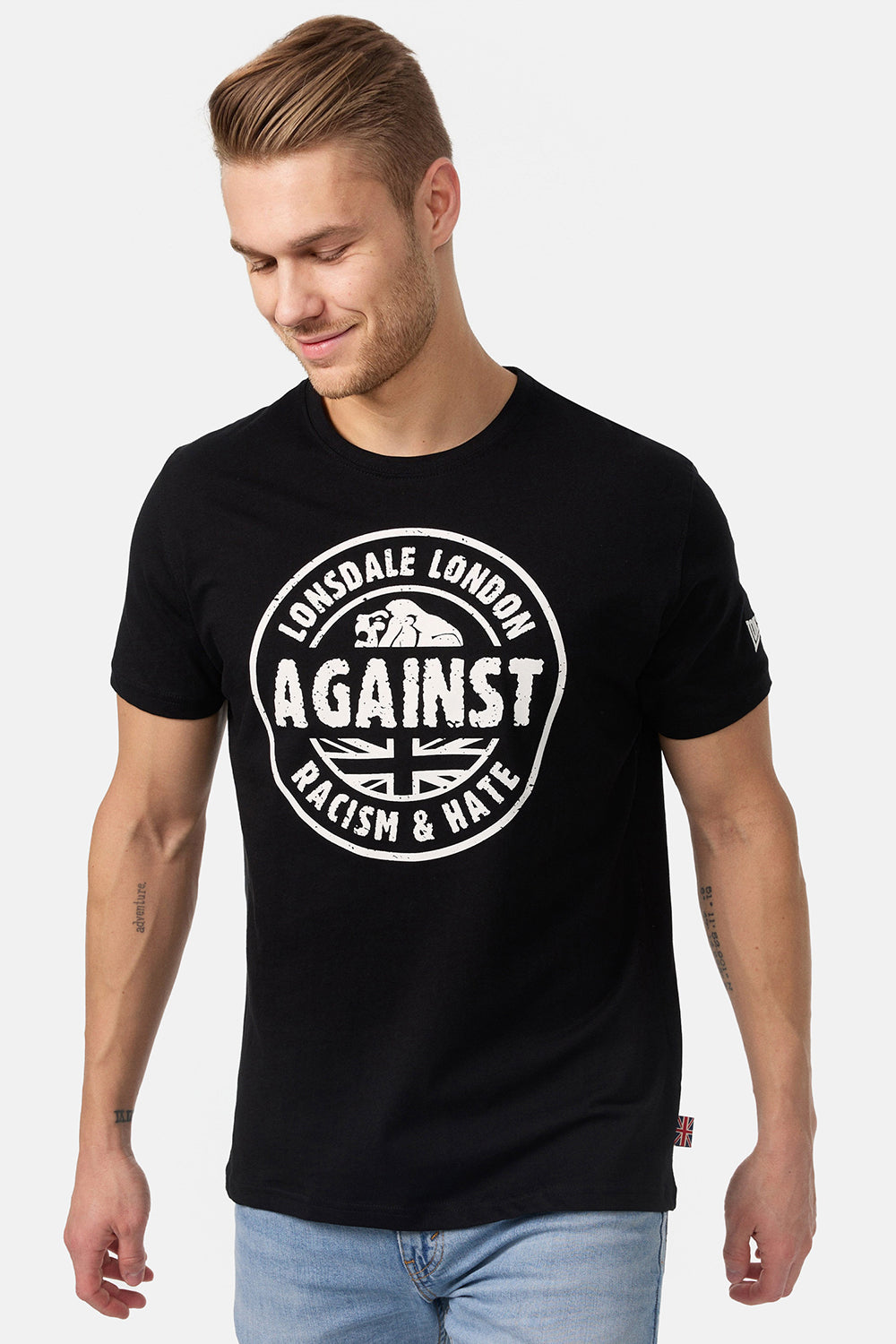 Lonsdale 111238 Against Racism T-Shirt - Schwarz