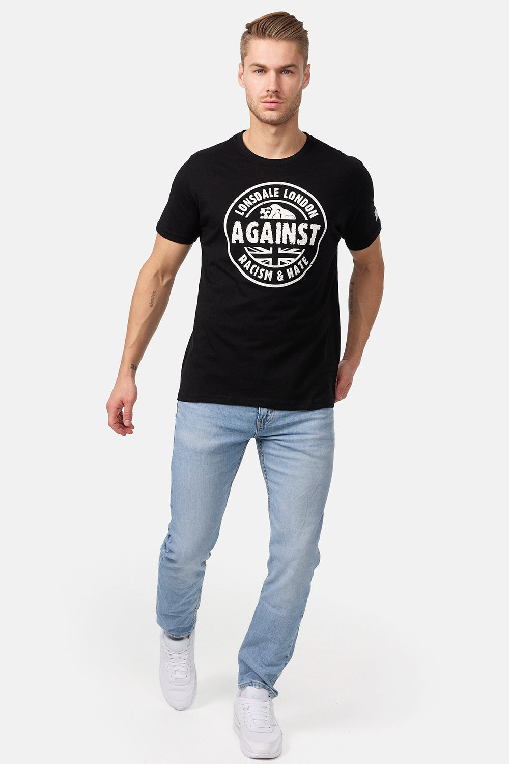 Lonsdale 111238 Against Racism T-Shirt - Schwarz
