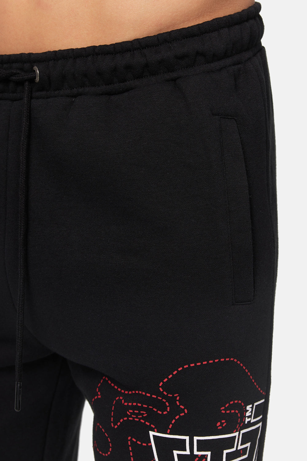 Lonsdale Herren-Trainerhose mit grossem Logo-Print auf dem Bein und Kordelzug.