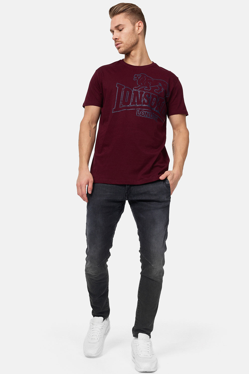 Lonsdale 111162 Langset T-Shirt Vintage Oxblood