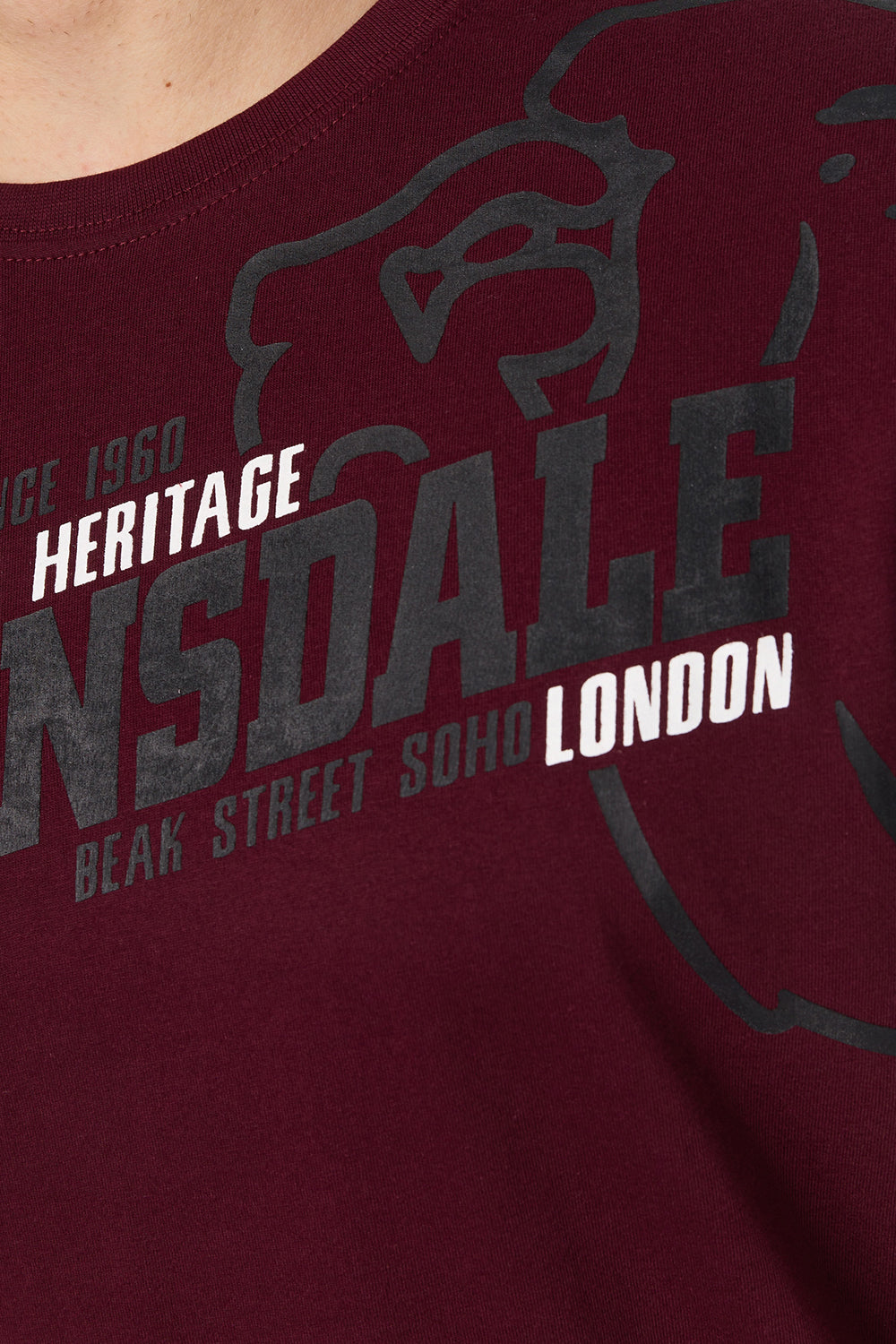 Lonsdale 111273 Walkley T-Shirt Oxblood