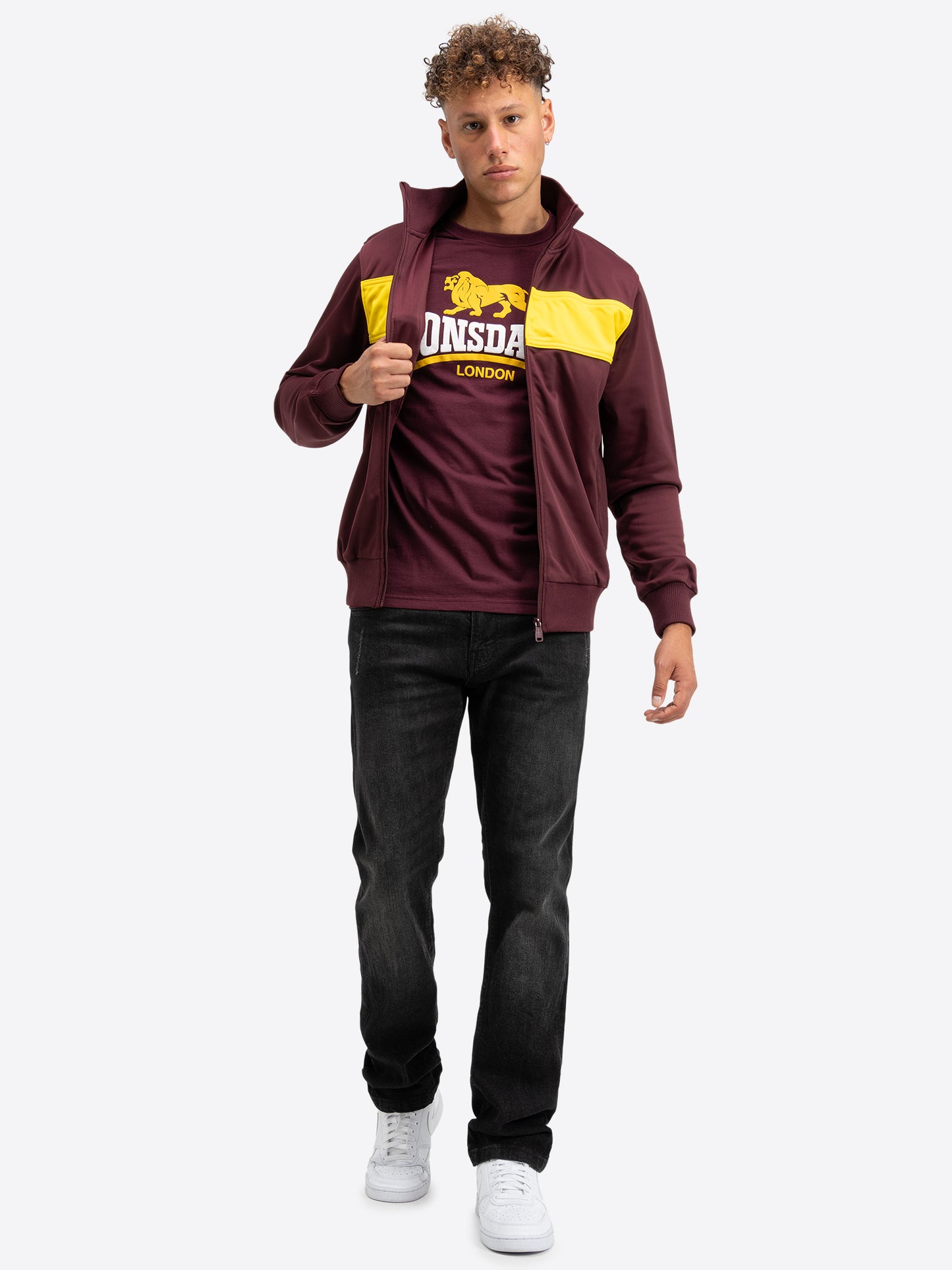 Lonsdale 111302 Alnwick Trikot Jacke Oxblood/Gelb