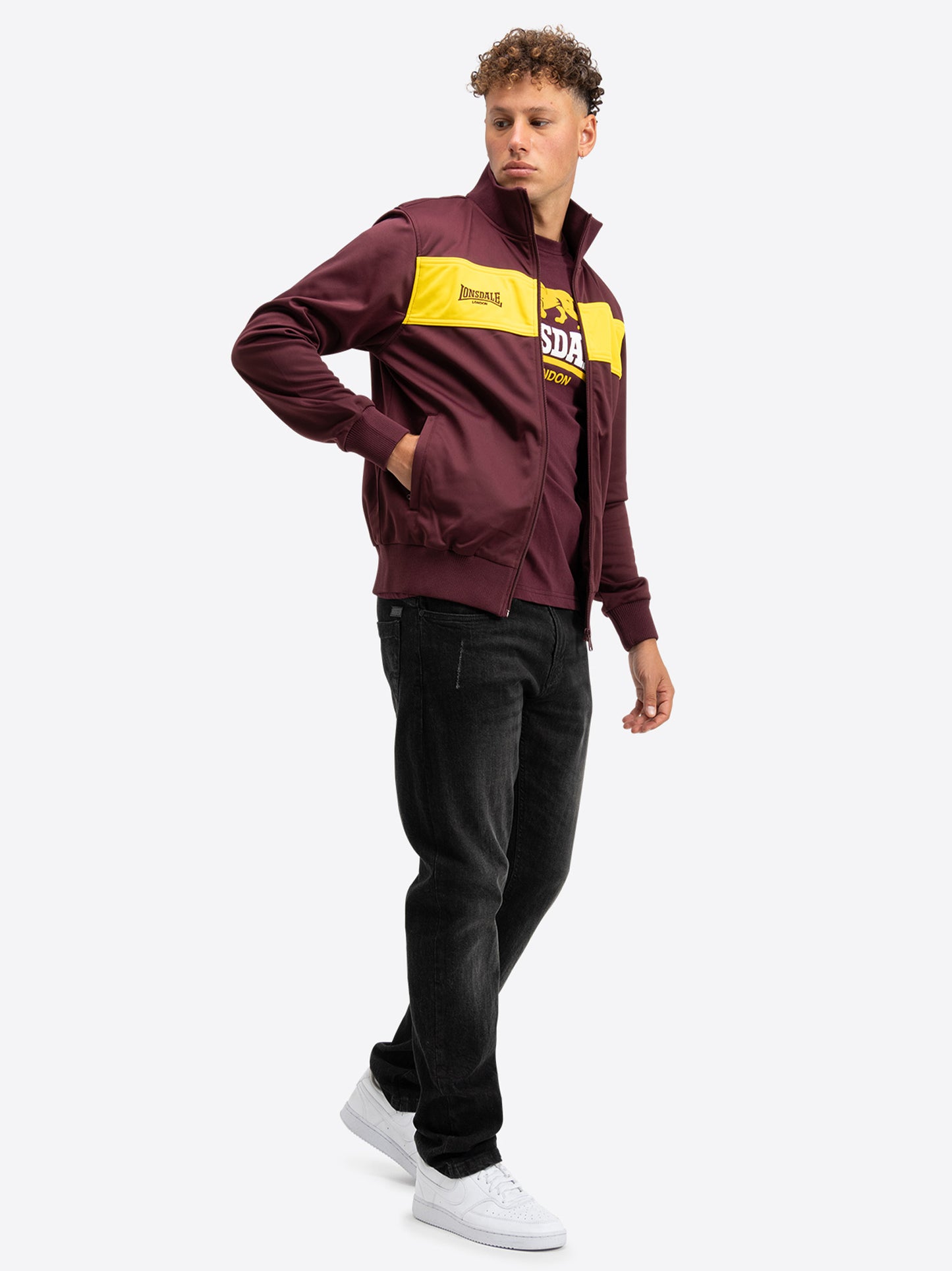 Lonsdale 111302 Alnwick Trikot Jacke Oxblood/Gelb