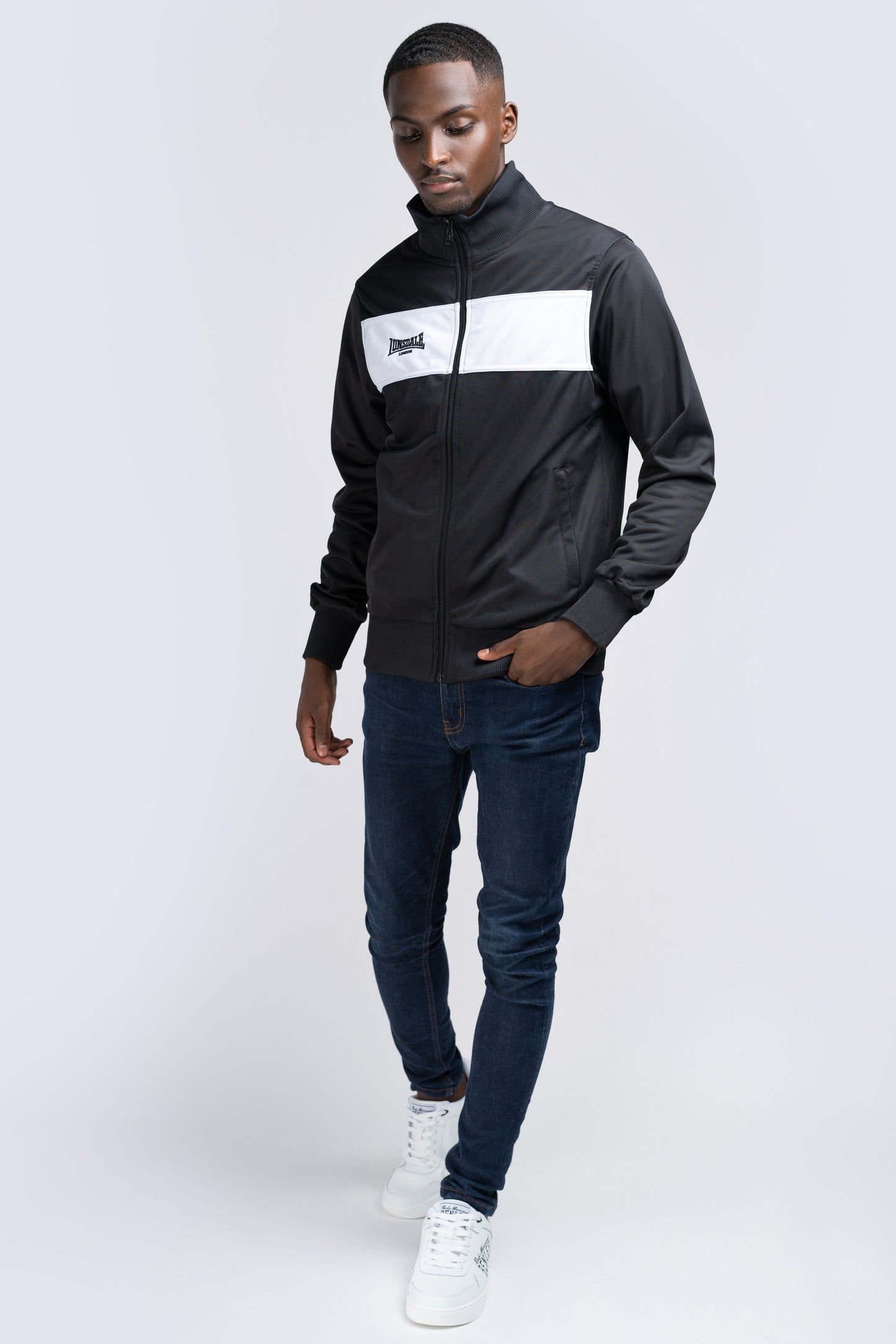 Lonsdale 111302 Alnwick Trikot Jacke Schwarz/Weiss