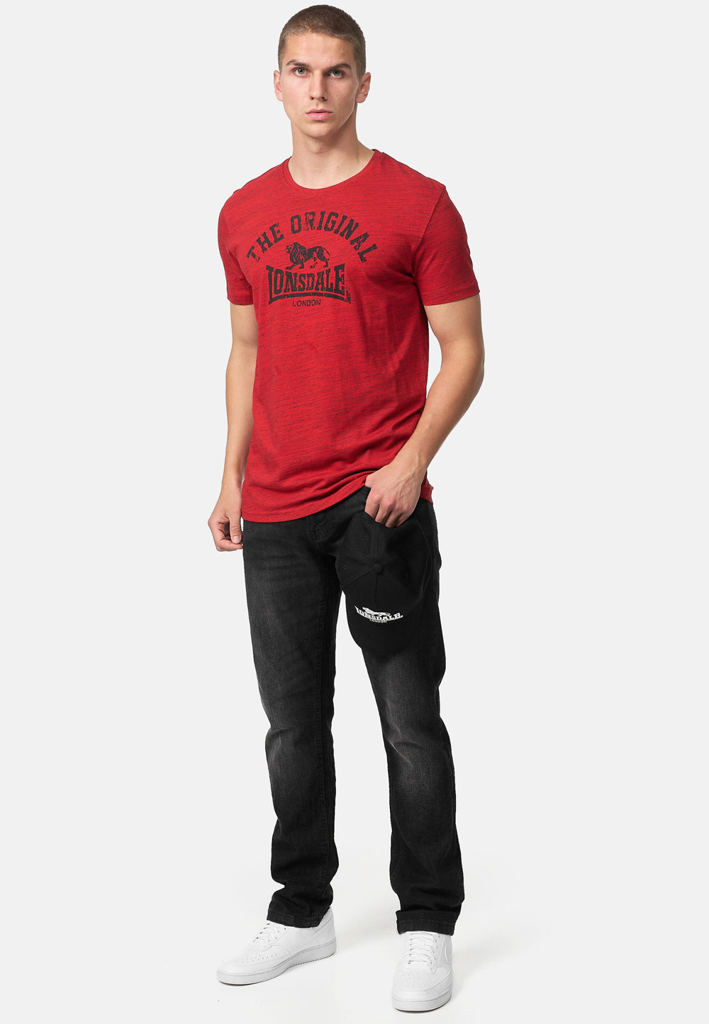 Lonsdale 112048 Original T-Shirt Marl Red