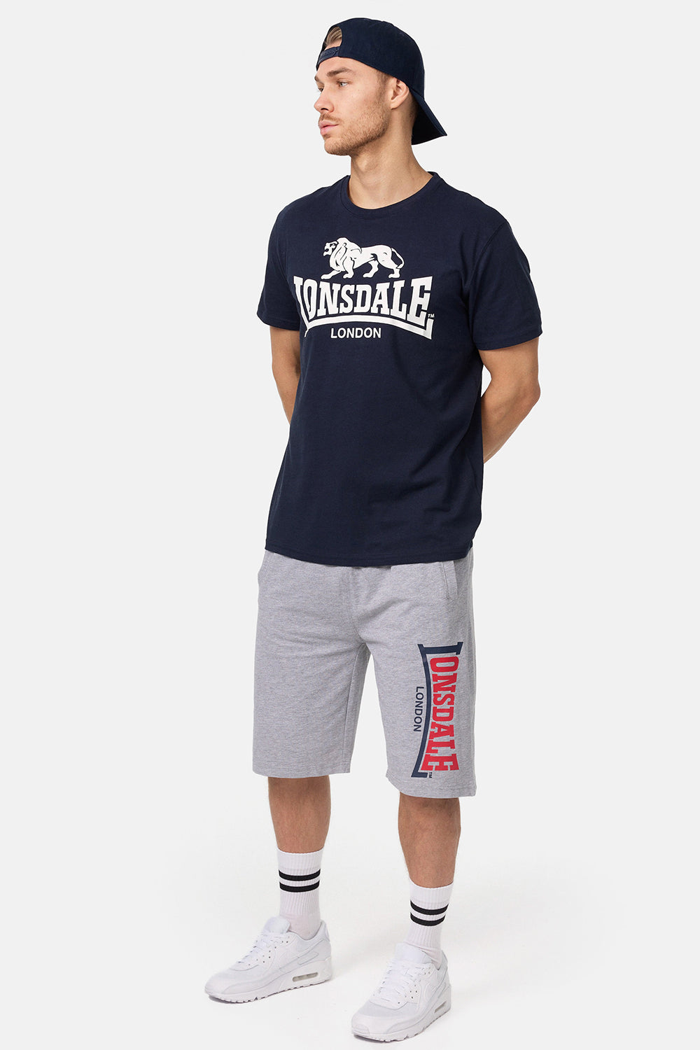 Lonsdale 112062 Logo Jam Shorts Marl Grey