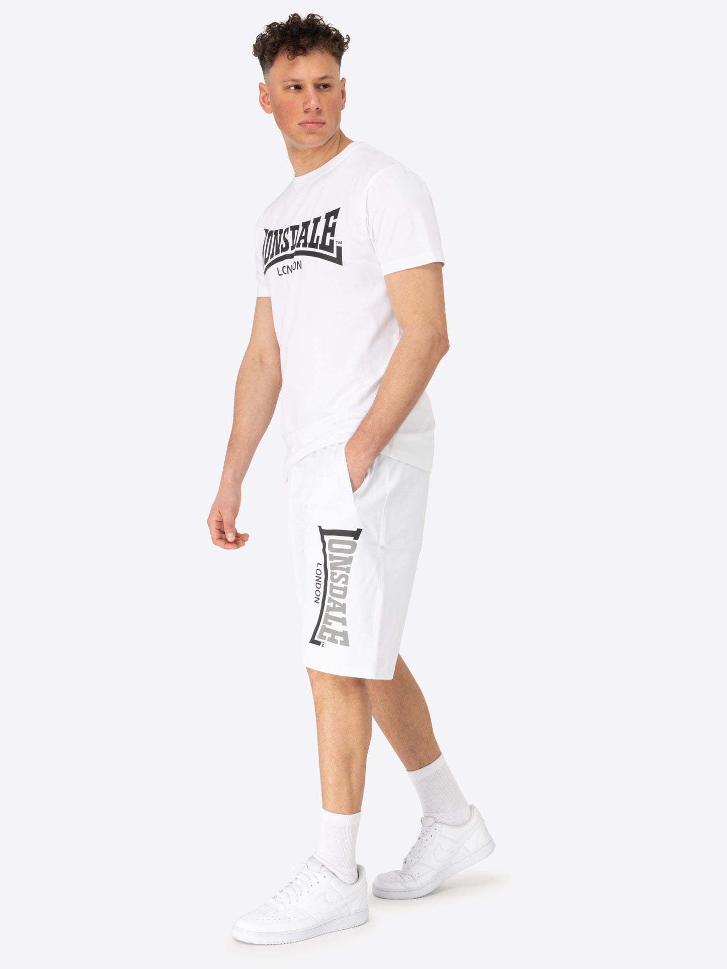 Lonsdale 112062 Logo Jam Shorts Weiss