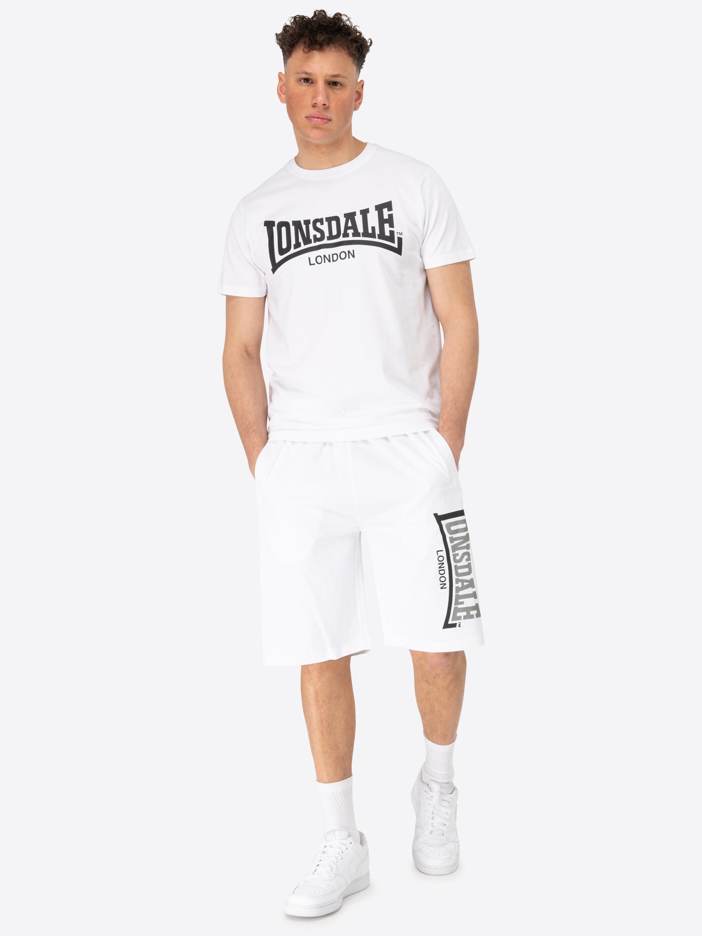 Lonsdale 112062 Logo Jam Shorts Weiss