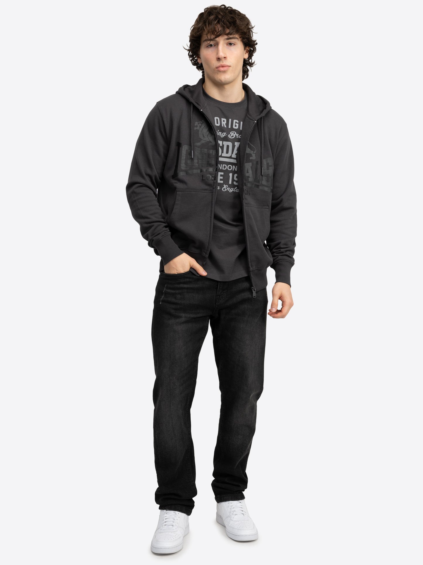Lonsdale 113096 Krafty Kapuzensweatjacke Anthracite