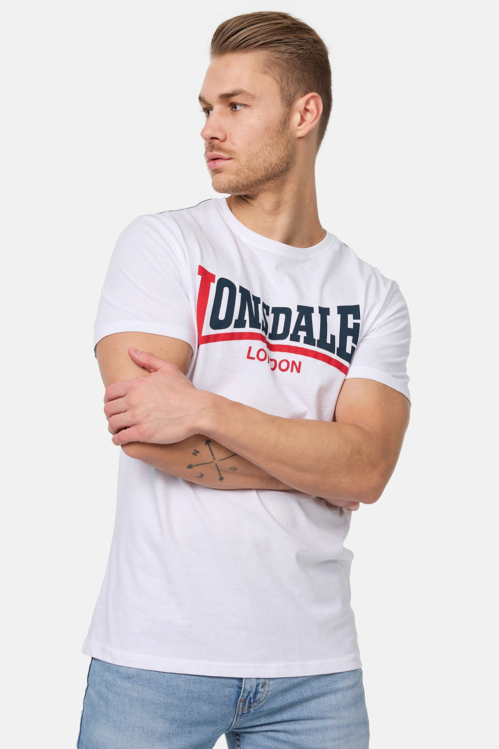 Lonsdale 113170 Two Tone T-Shirt Weiss
