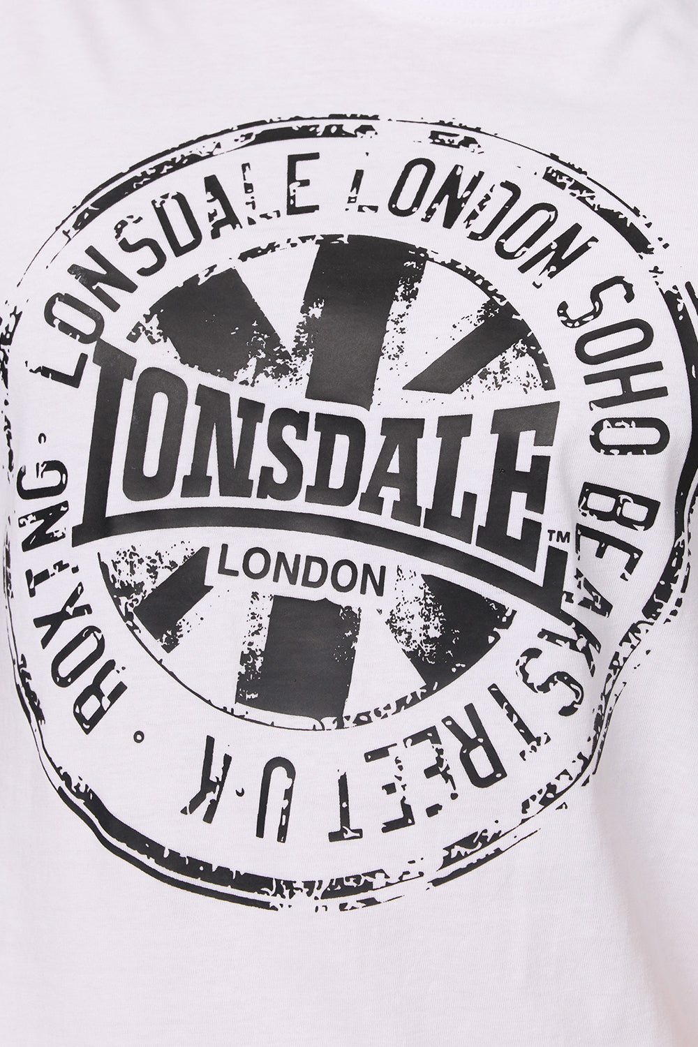 Lonsdale T-Shirt Weiss mit grossem Logo Print