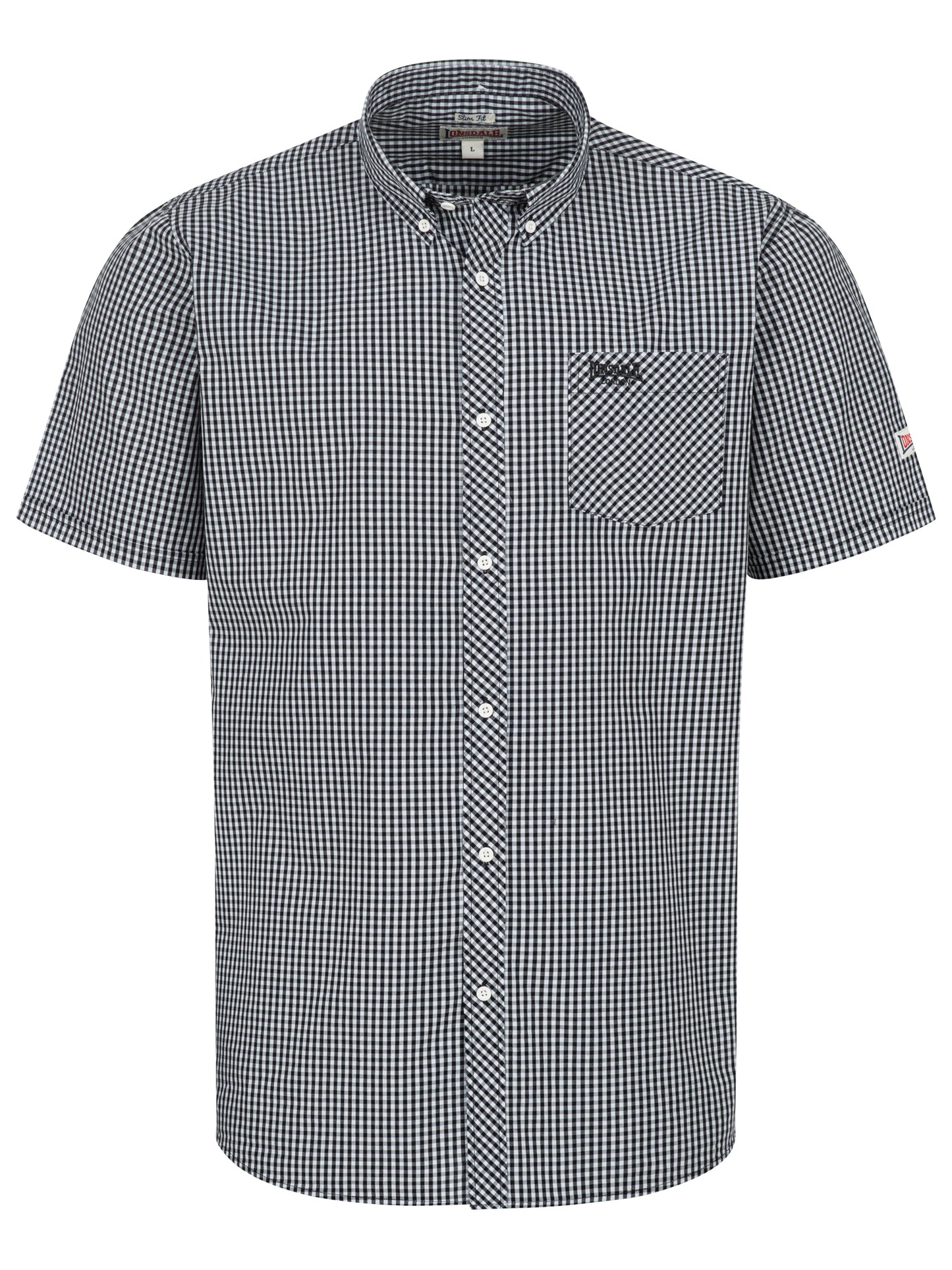 Lonsdale 113711 Brixworth Kurzarmhemd Schwarz/Weiss