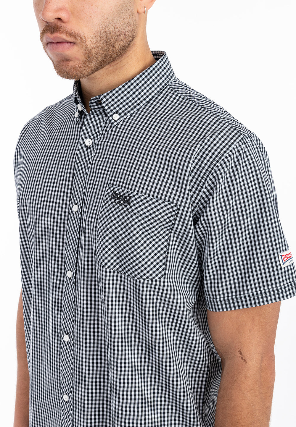 Lonsdale 113711 Brixworth Kurzarmhemd Schwarz/Weiss