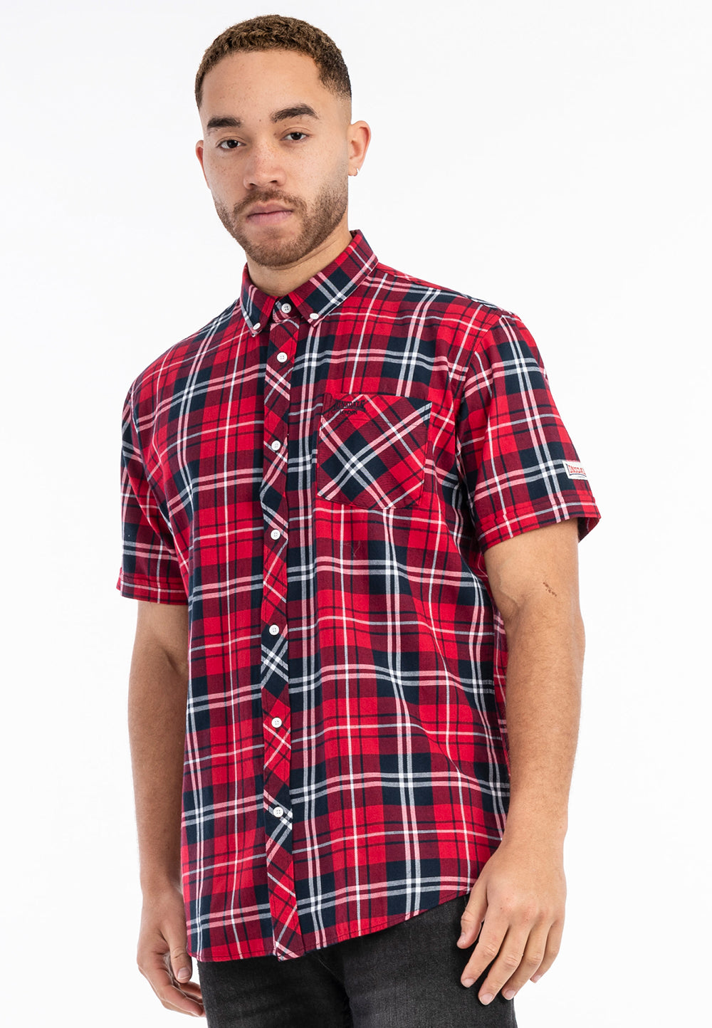Lonsdale 113711 Brixworth Kurzarmhemd Rot Dunkelblau Weiss