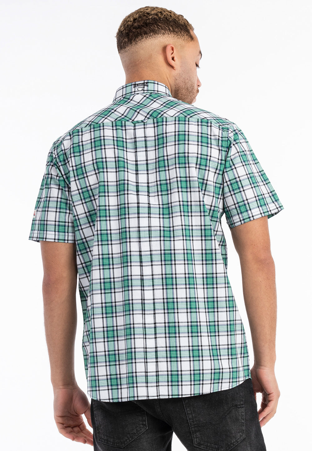 Lonsdale 113711 Brixworth Kurzarmhemd Weiss Grün Schwarz