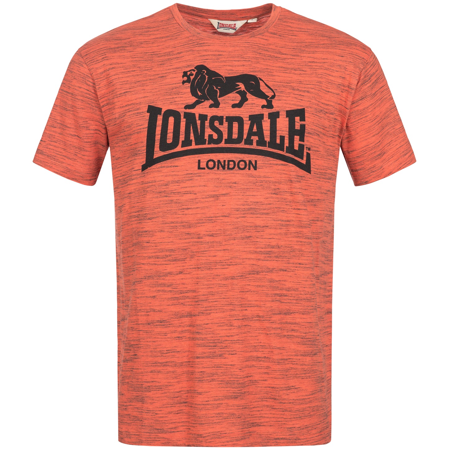 Herren Lonsdale T-Shirt Marl Orange normale Passform mit gedrucktem Logo auf Brust