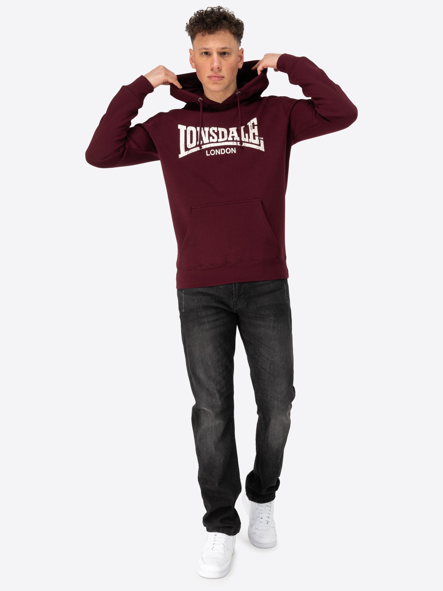 Lonsdale 113863 Wolterton Kapuzensweatshirt Oxblood