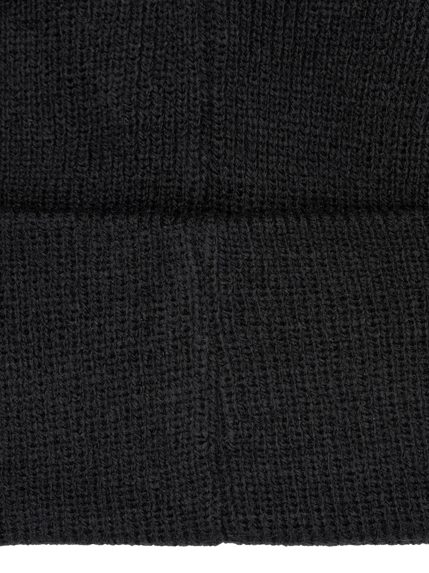 Schwarze Lonsdale Strickmütze für Herren mit weisser Logo-Stickerei vorne.