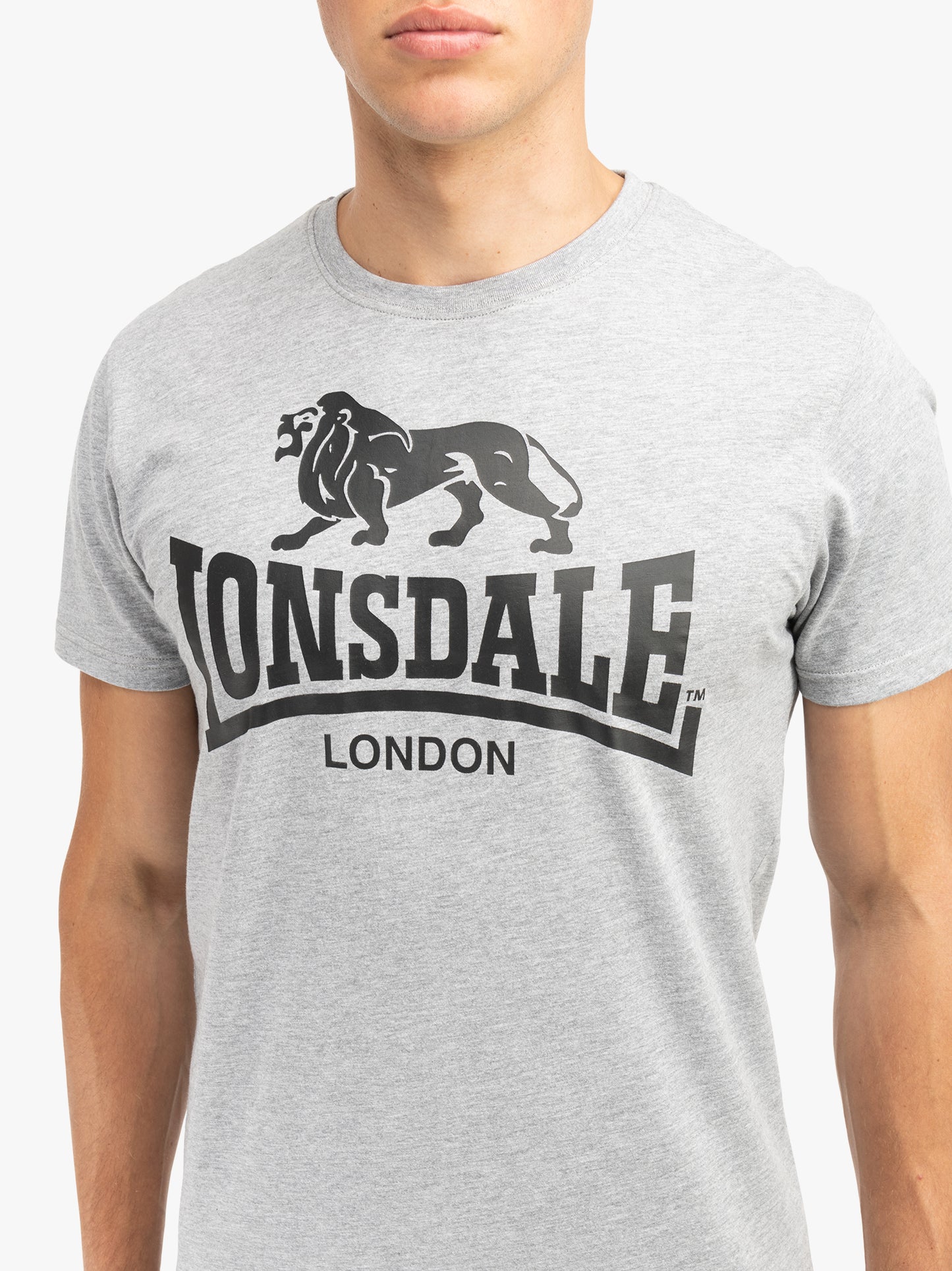 Lonsdale 113975 Loscoe Doppelpack T-Shirt Marl Grey / Schwarz