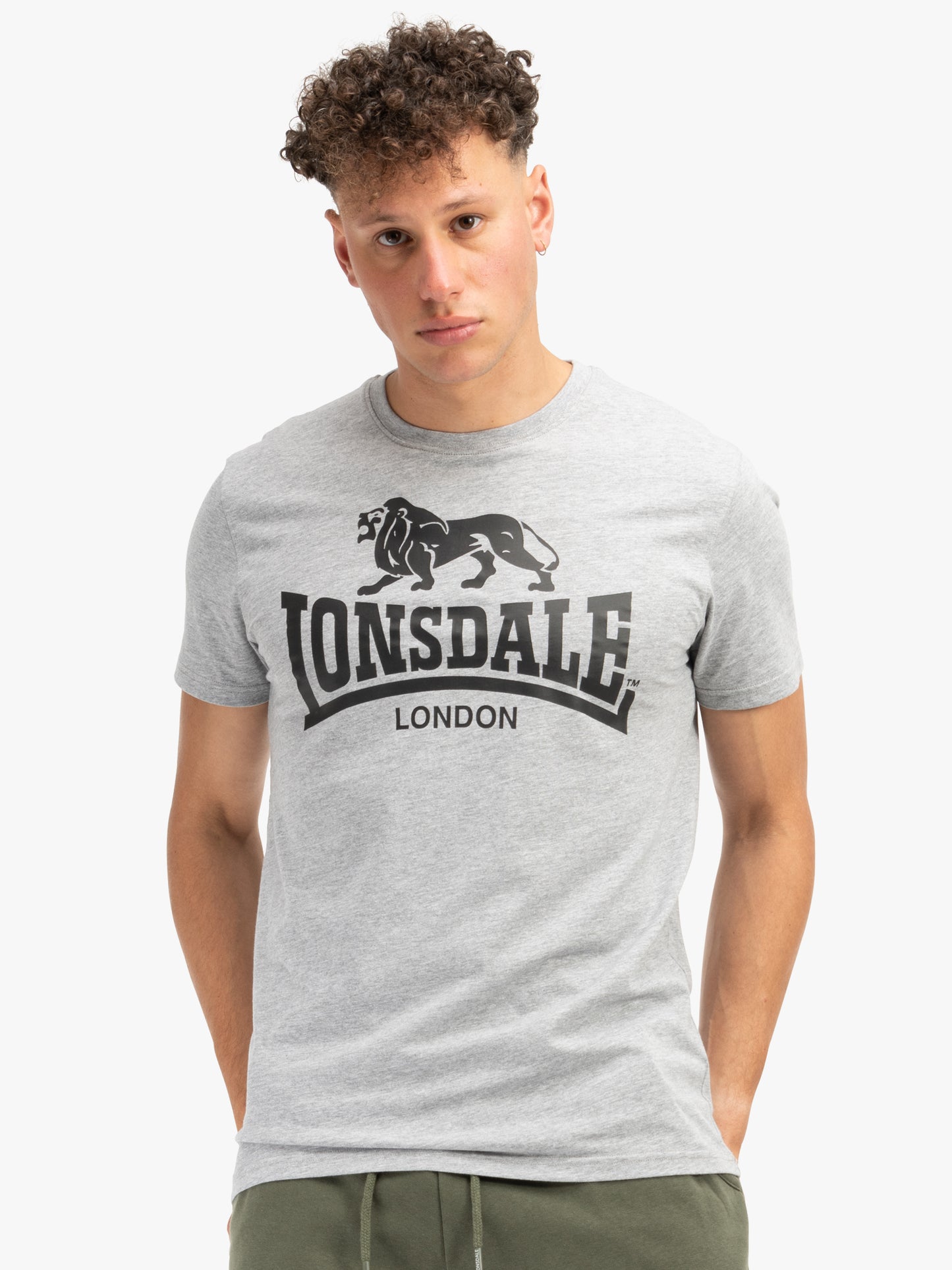 Lonsdale 113975 Loscoe Doppelpack T-Shirt Marl Grey / Schwarz