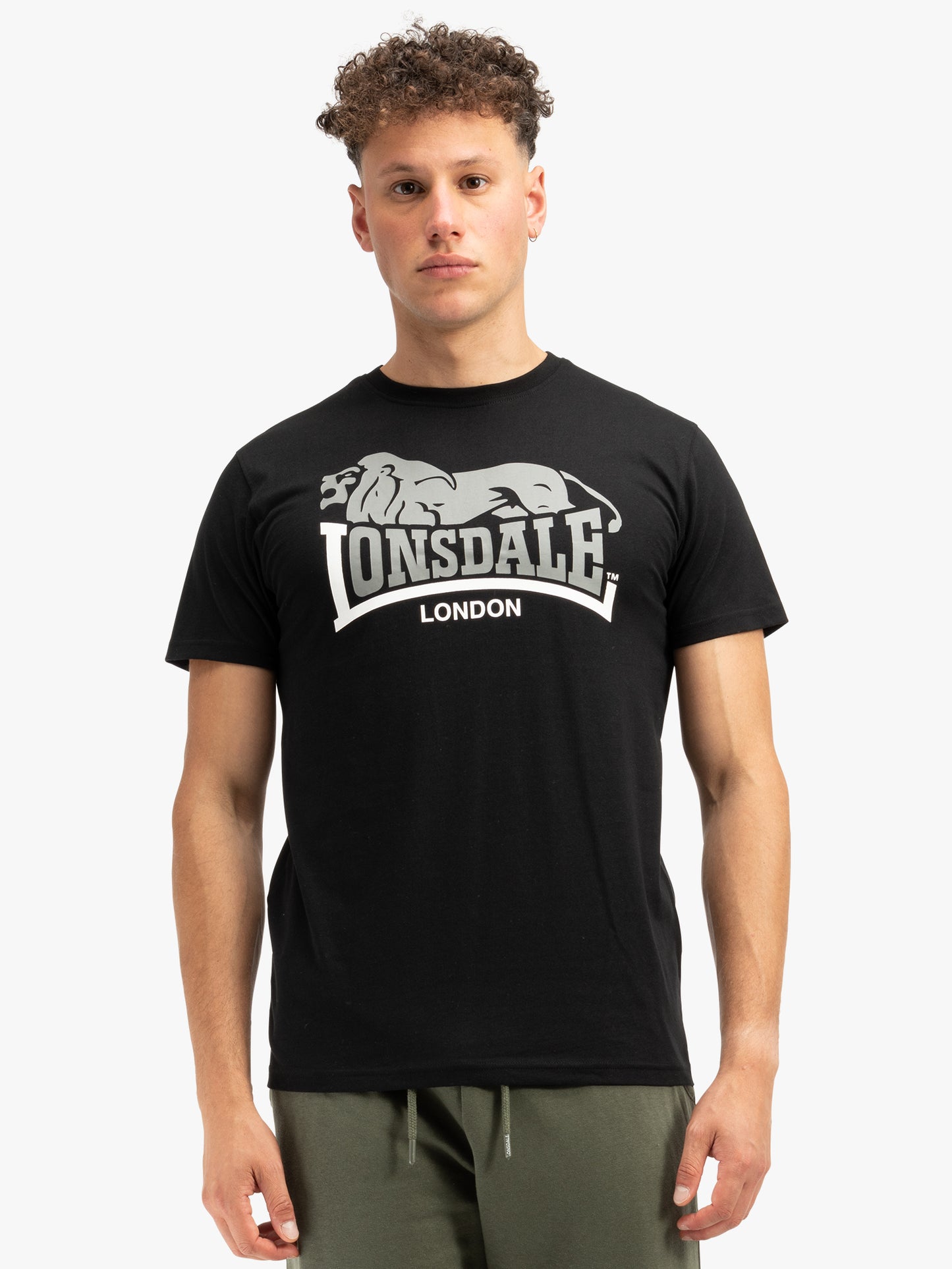 Lonsdale 113975 Loscoe Doppelpack T-Shirt Marl Grey / Schwarz