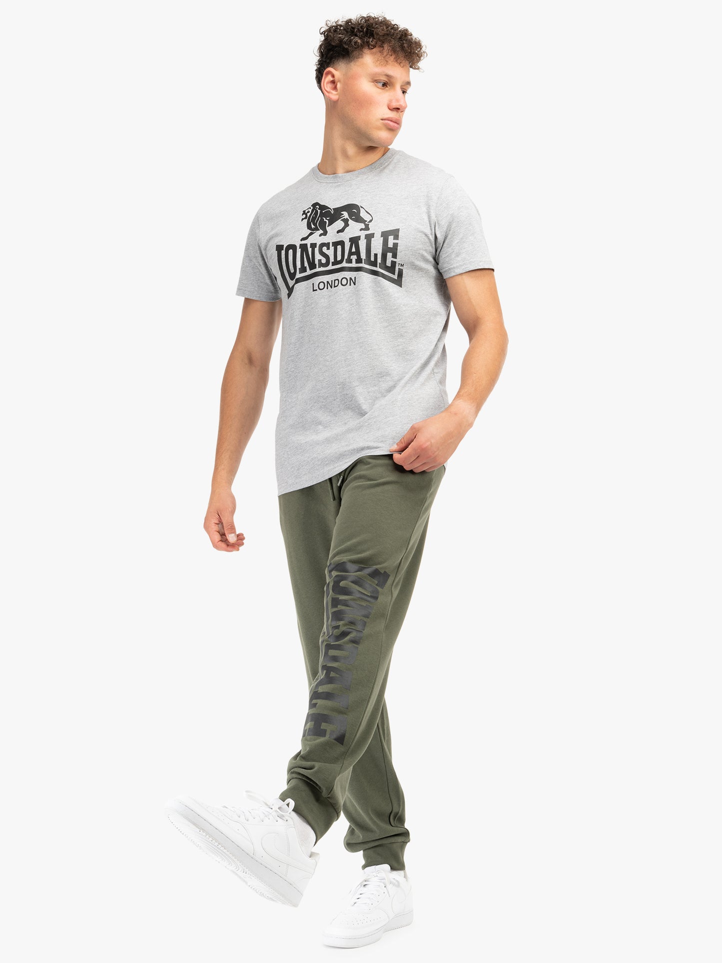 Lonsdale 113975 Loscoe Doppelpack T-Shirt Marl Grey / Schwarz
