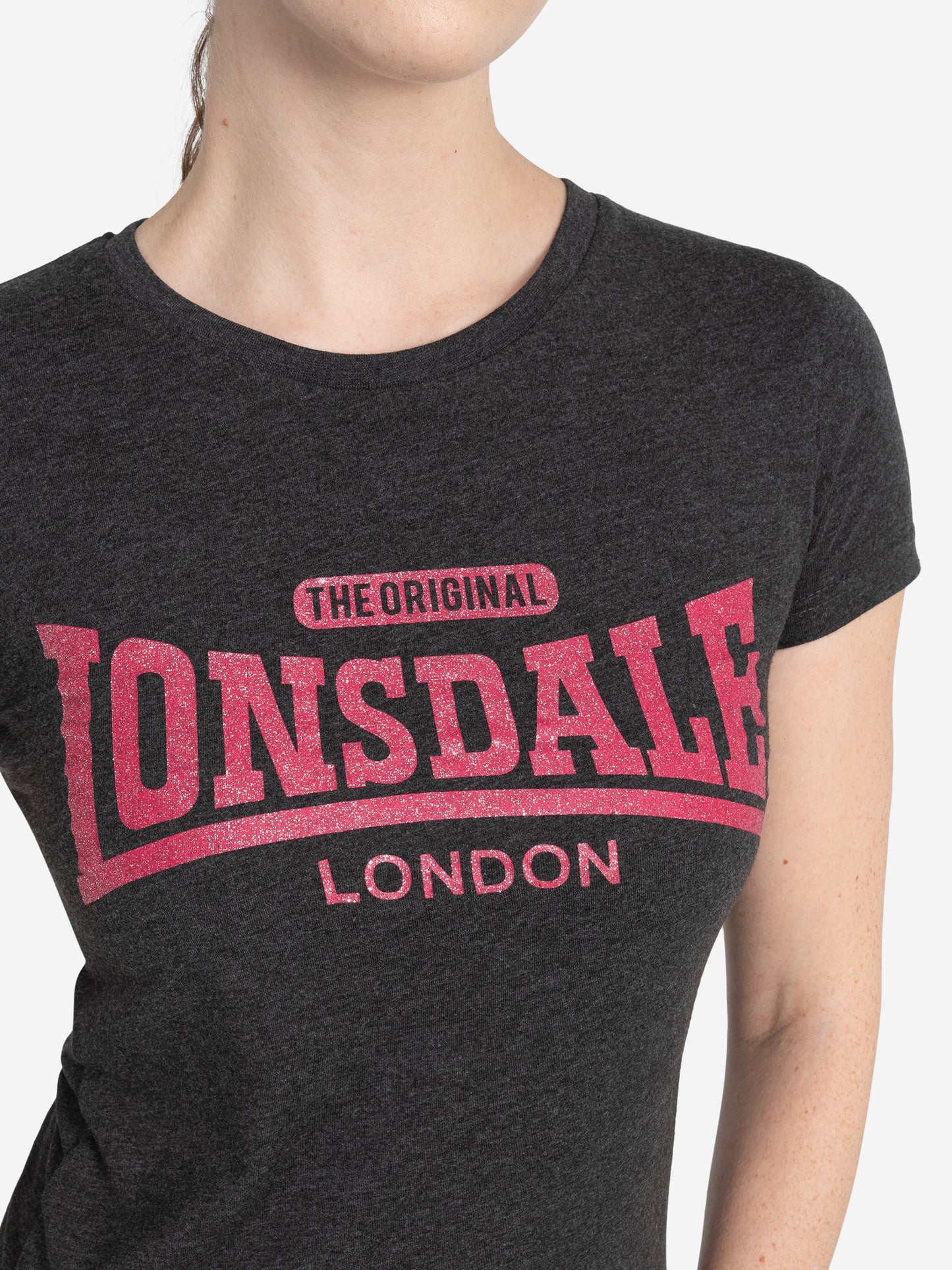 Lonsdale London 114026 Ladies Tulse T-Shirt Marl Schwarz
