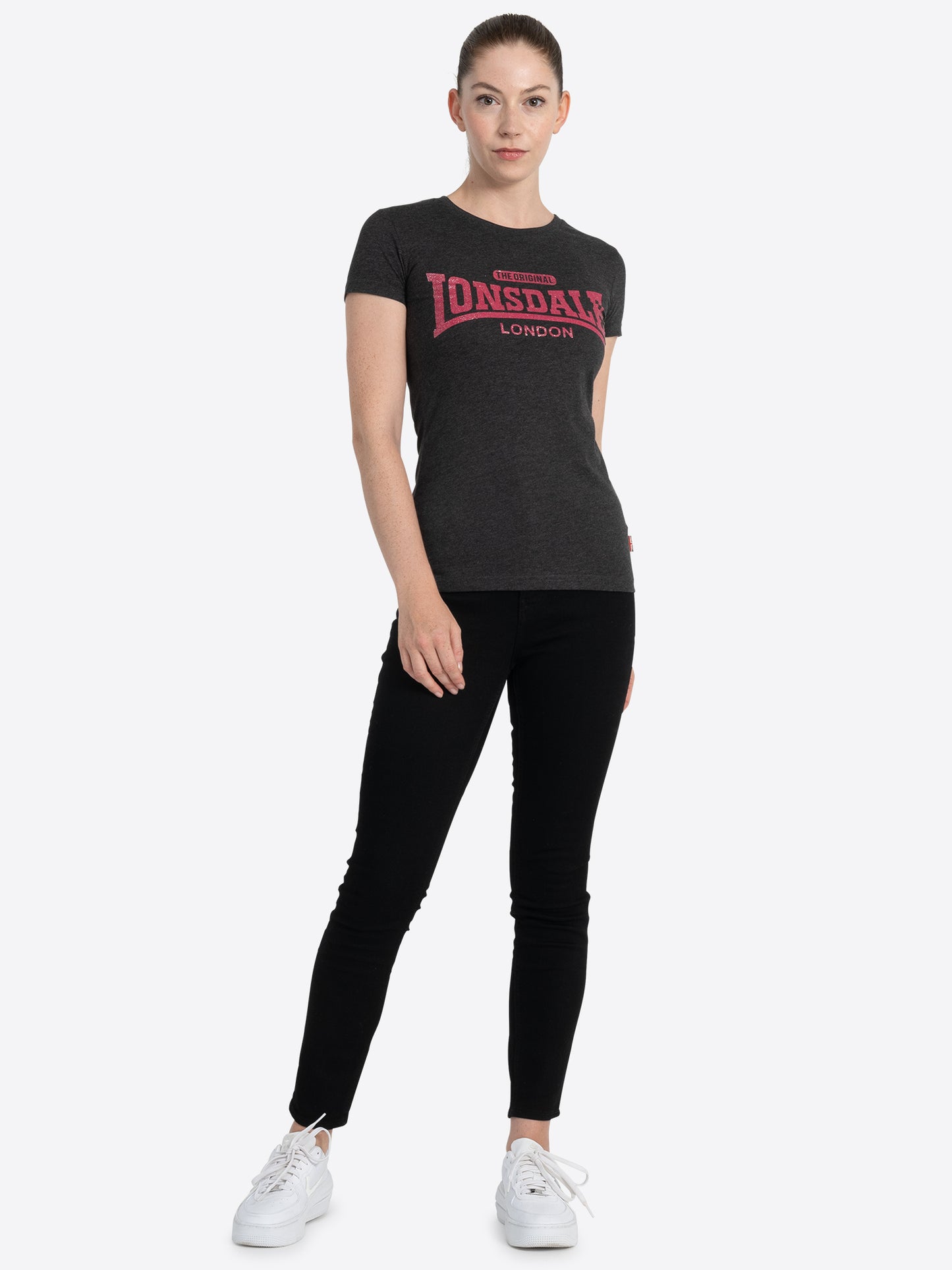 Lonsdale London 114026 Ladies Tulse T-Shirt Marl Schwarz