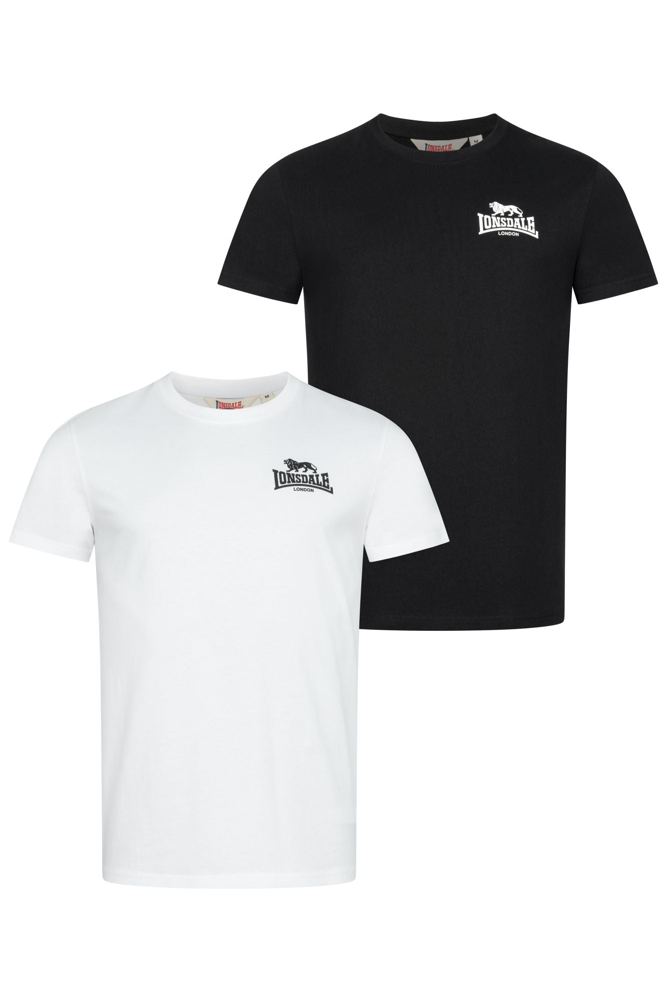 Lonsdale 114096 Blairmore Doppelpack T-Shirt Schwarz/Weiss