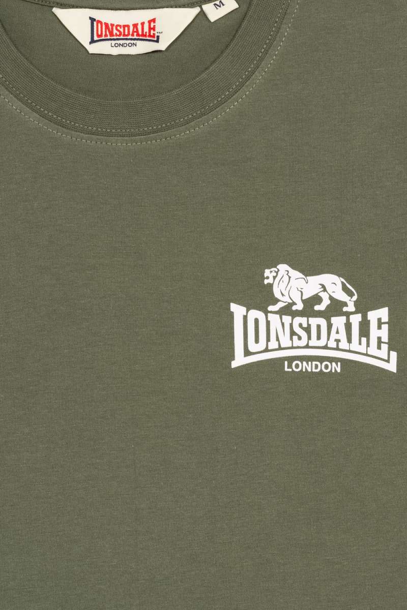 Lonsdale 114096 Blairemore Doppelpack T-Shirt Weiss/Olive
