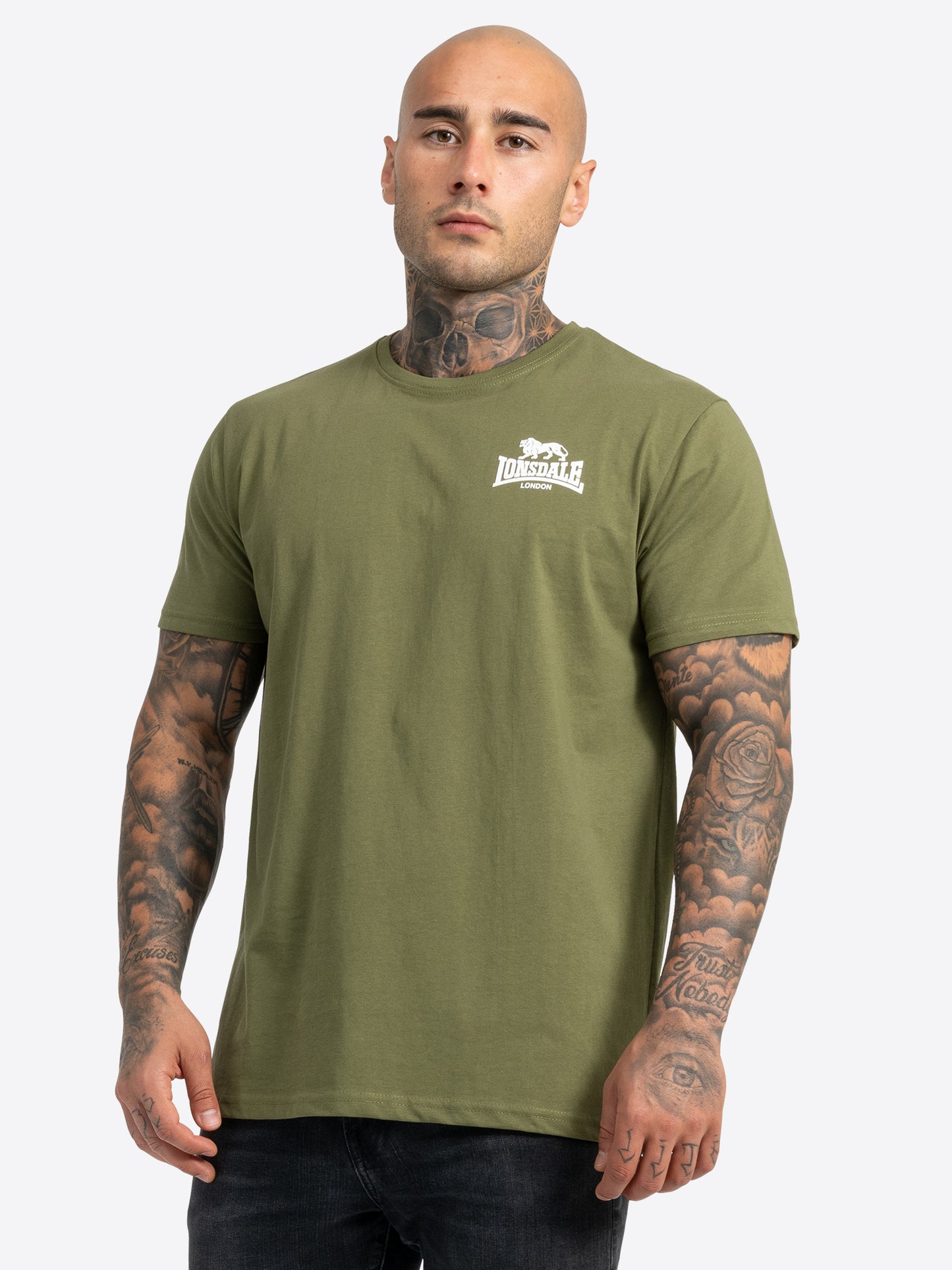 Lonsdale 114096 Blairmore Doppelpack T-Shirt Schwarz/Olive