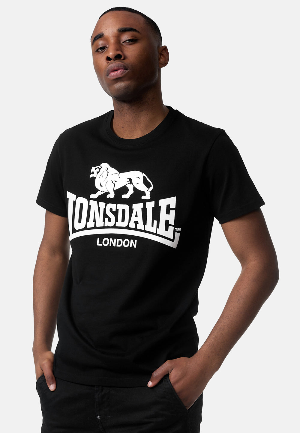 Lonsdale 114099 Kelso Doppelpack T-Shirt Schwarz/Schwarz