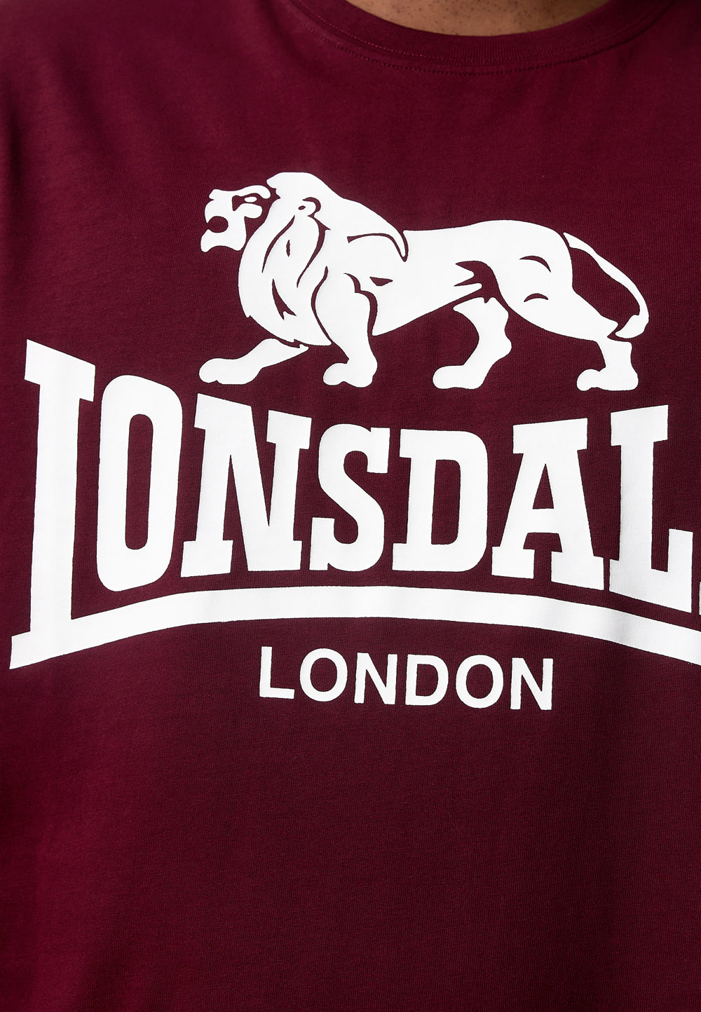Lonsdale 114099 Kelso Doppelpack T-Shirt Marl Grey Oxblood