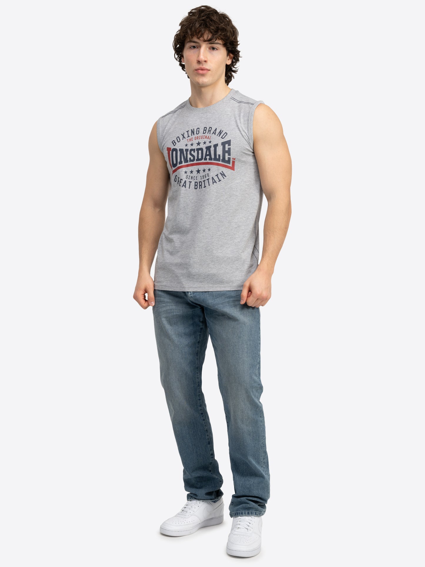 Lonsdale 114758 St. Agnes Singlet Marl Grey
