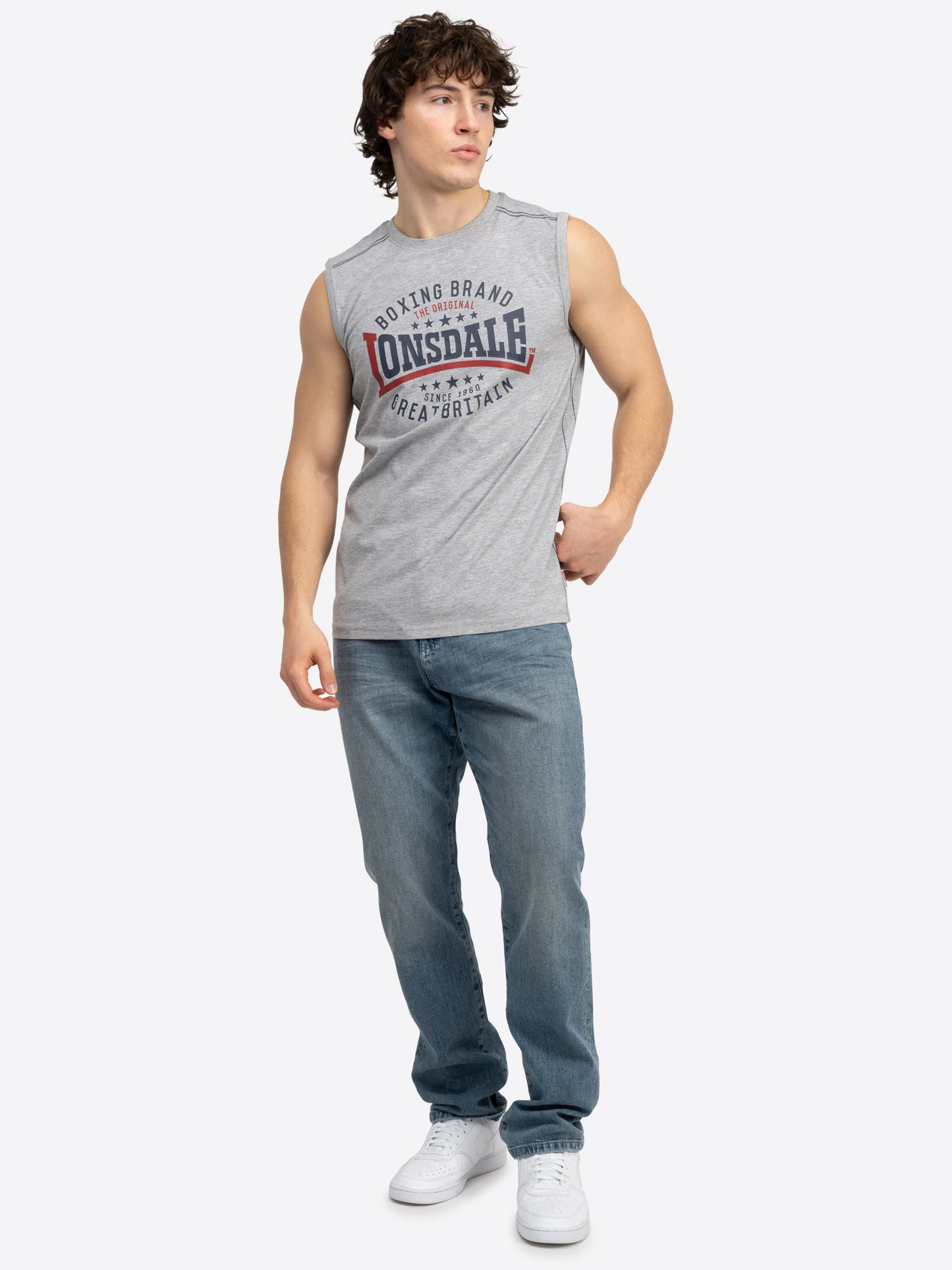 Lonsdale 114758 St. Agnes Singlet Marl Grey