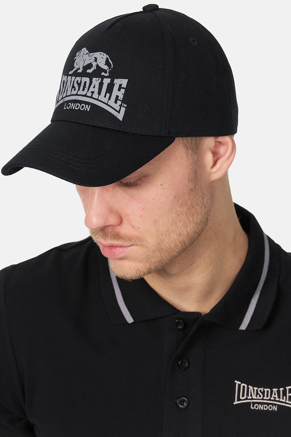 Lonsdale 114945 Leiston Doppelpack Cap Schwarz