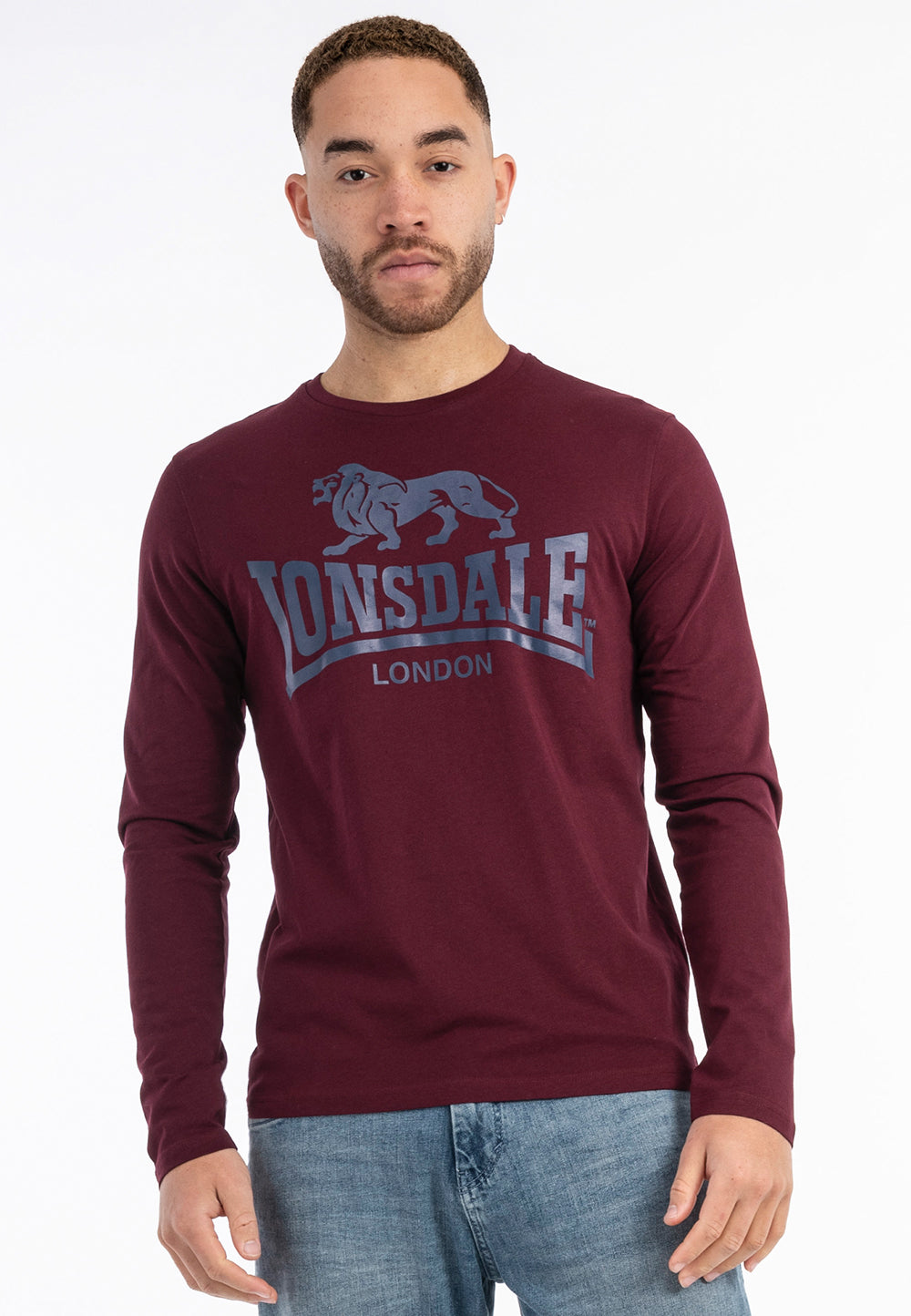 Lonsdale 115087 Ayrshire Doppelpack Langarmshirt Dark Navy/Oxblood
