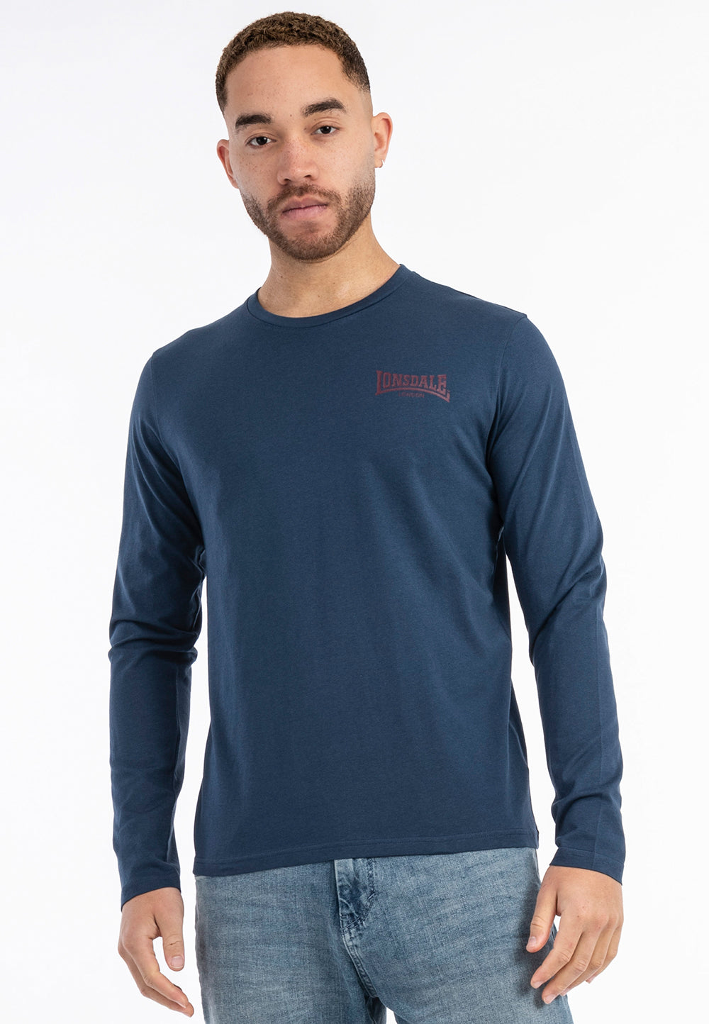Lonsdale 115087 Ayrshire Doppelpack Langarmshirt Dark Navy/Oxblood