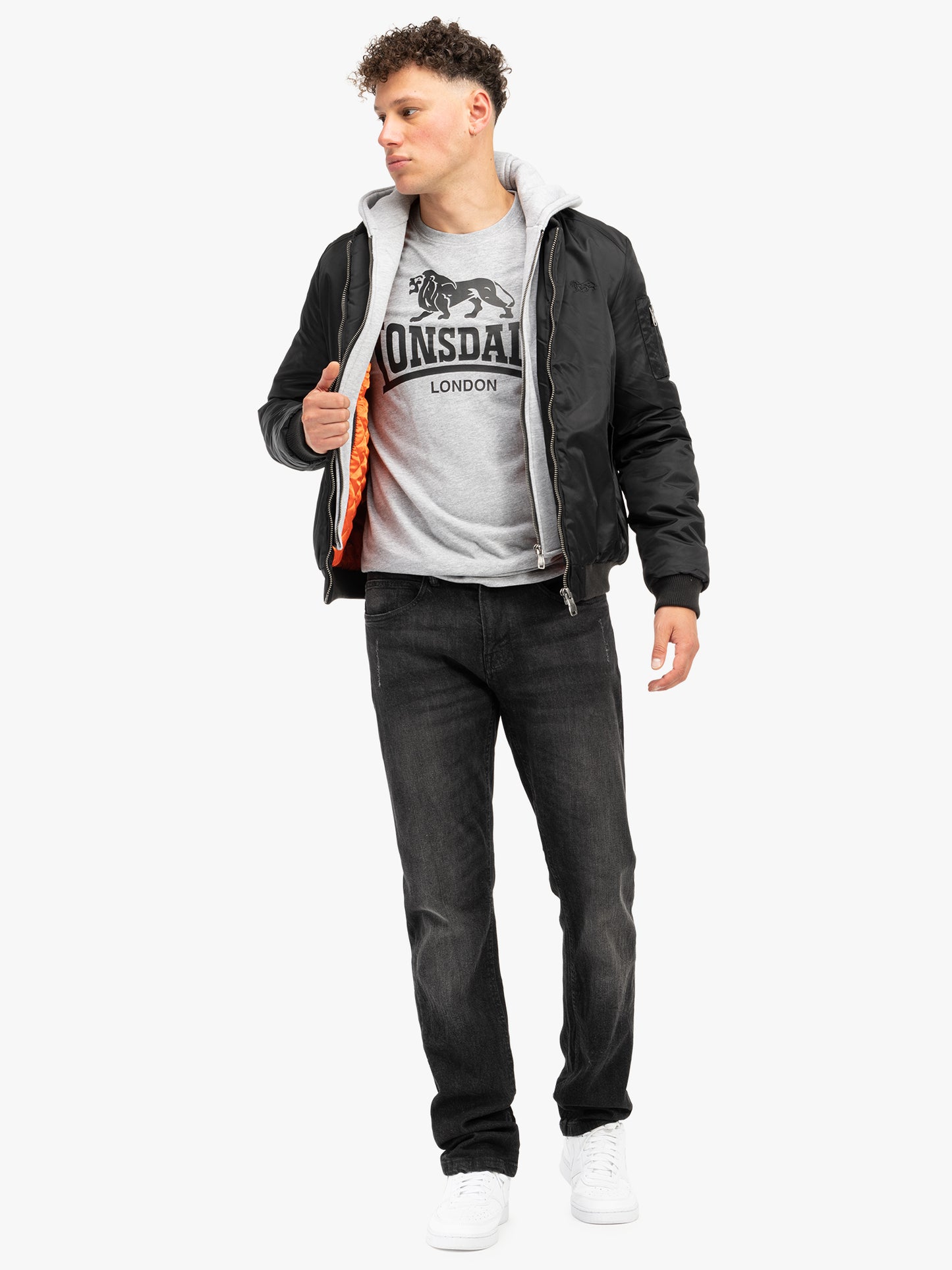 Lonsdale 115482 Clifton Kapuzenjacke Schwarz