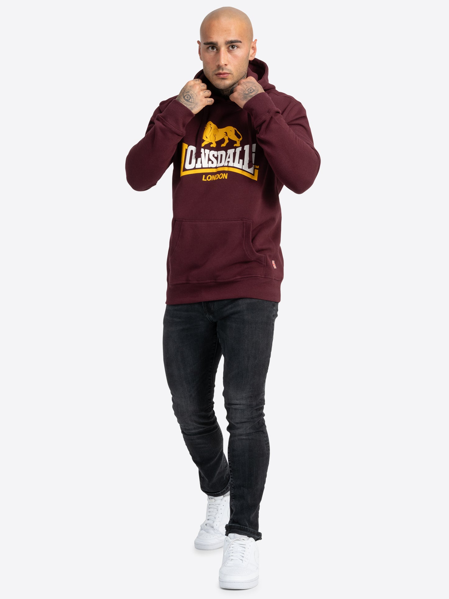 Lonsdale 116030 Thurning Kapuzenpullover Oxblood