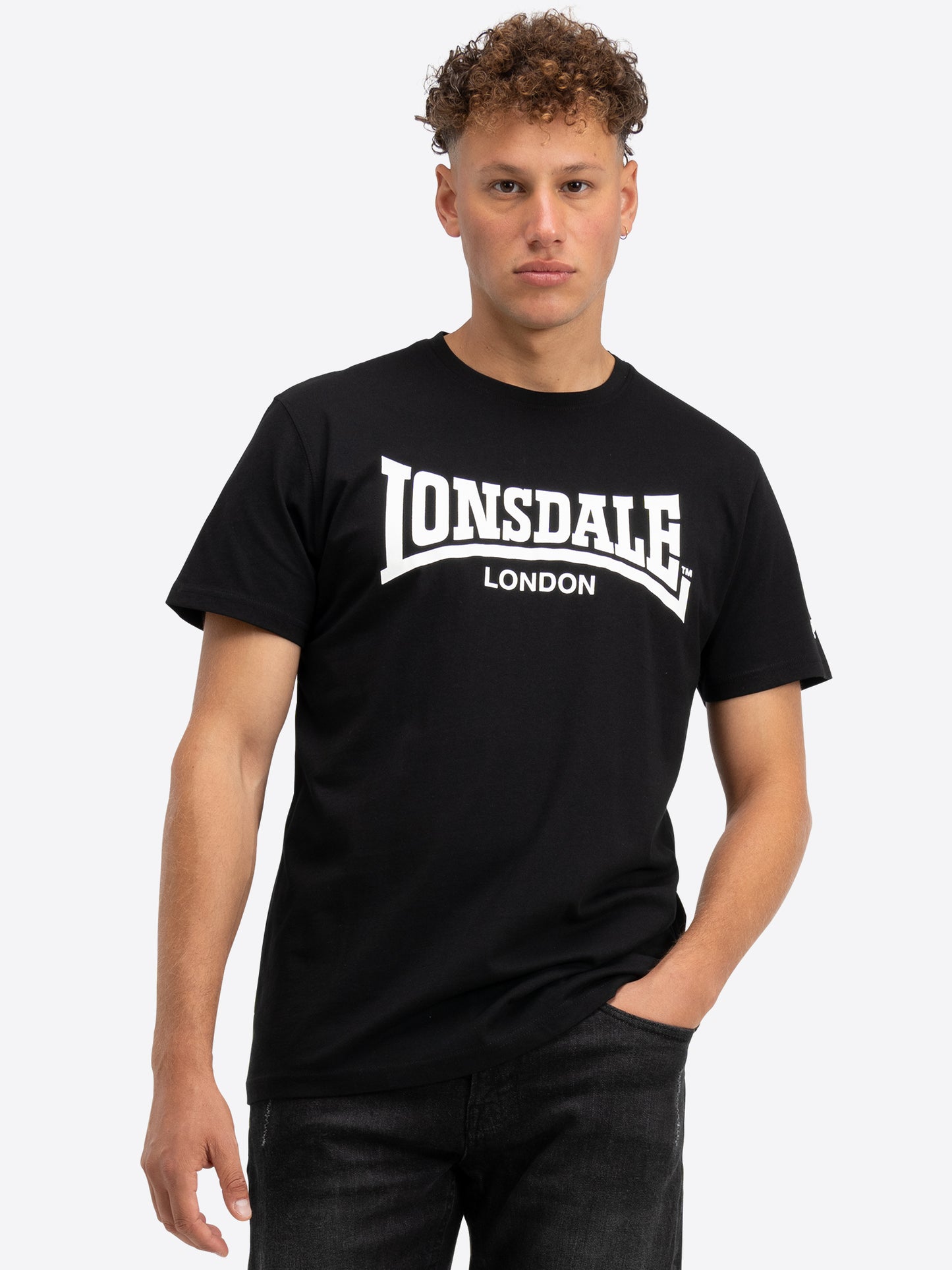 Lonsdale T-Shirt Doppelpack – 2 schwarze Shirts mit kleinem und großem Logo-Print