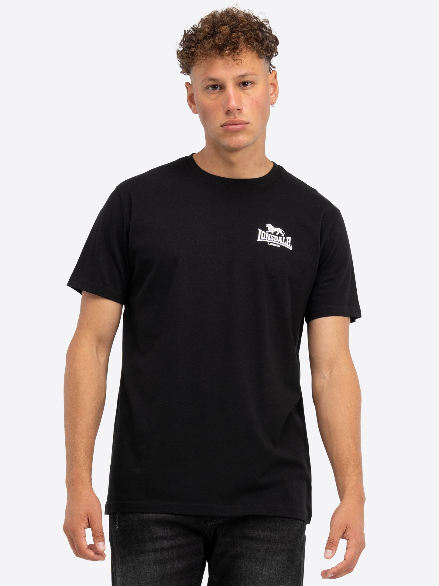 Lonsdale T-Shirt Doppelpack – 2 schwarze Shirts mit kleinem und großem Logo-Print