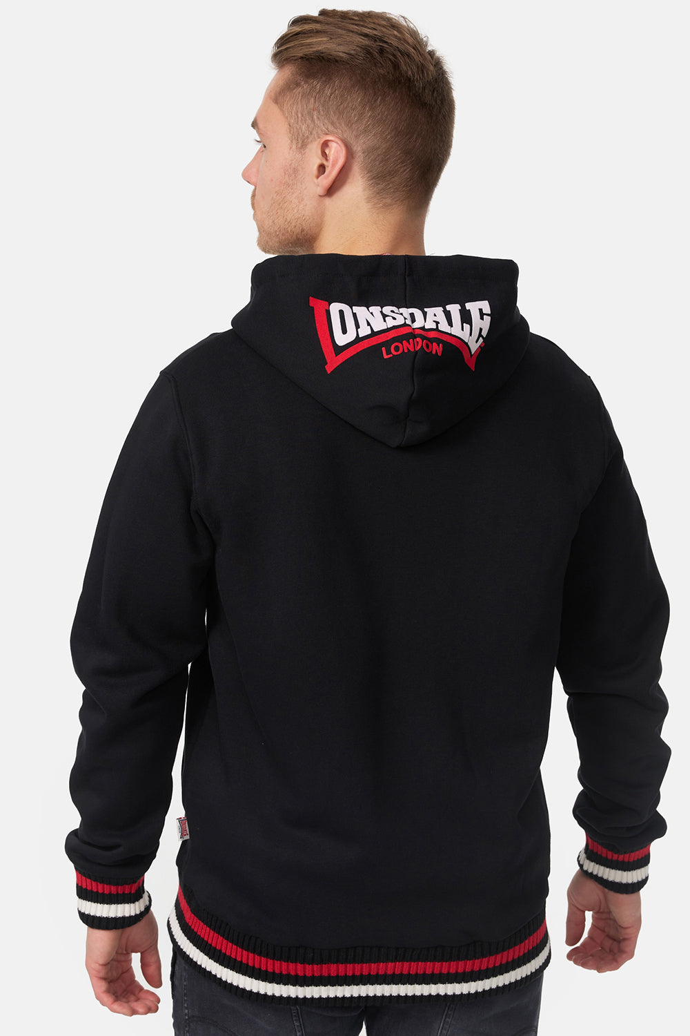 Lonsdale 117011 Lancaster Kapuzensweatjacke Schwarz