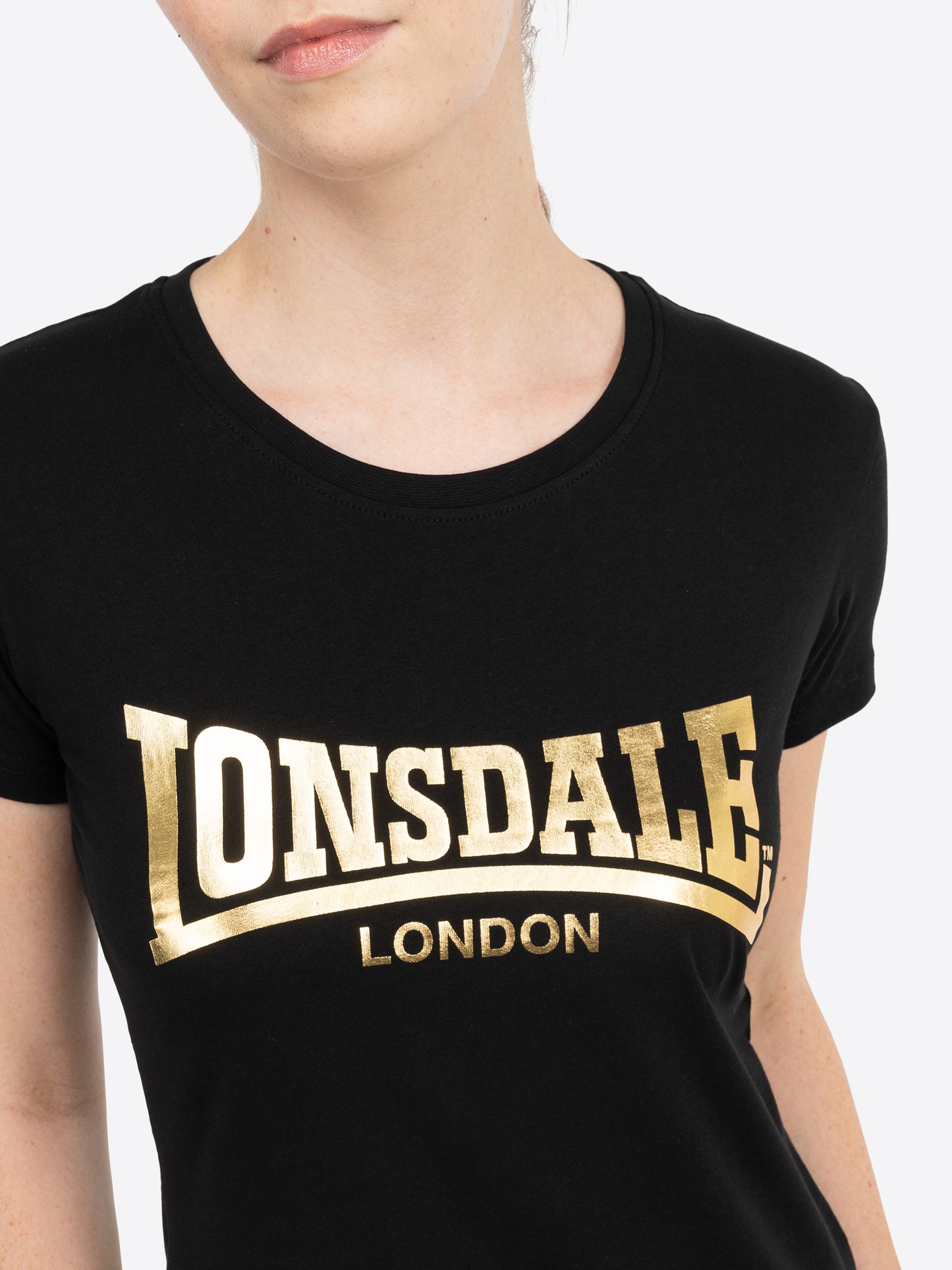 Lonsdale London 117020 Ladies Cartmel T-Shirt Schwarz/Gold